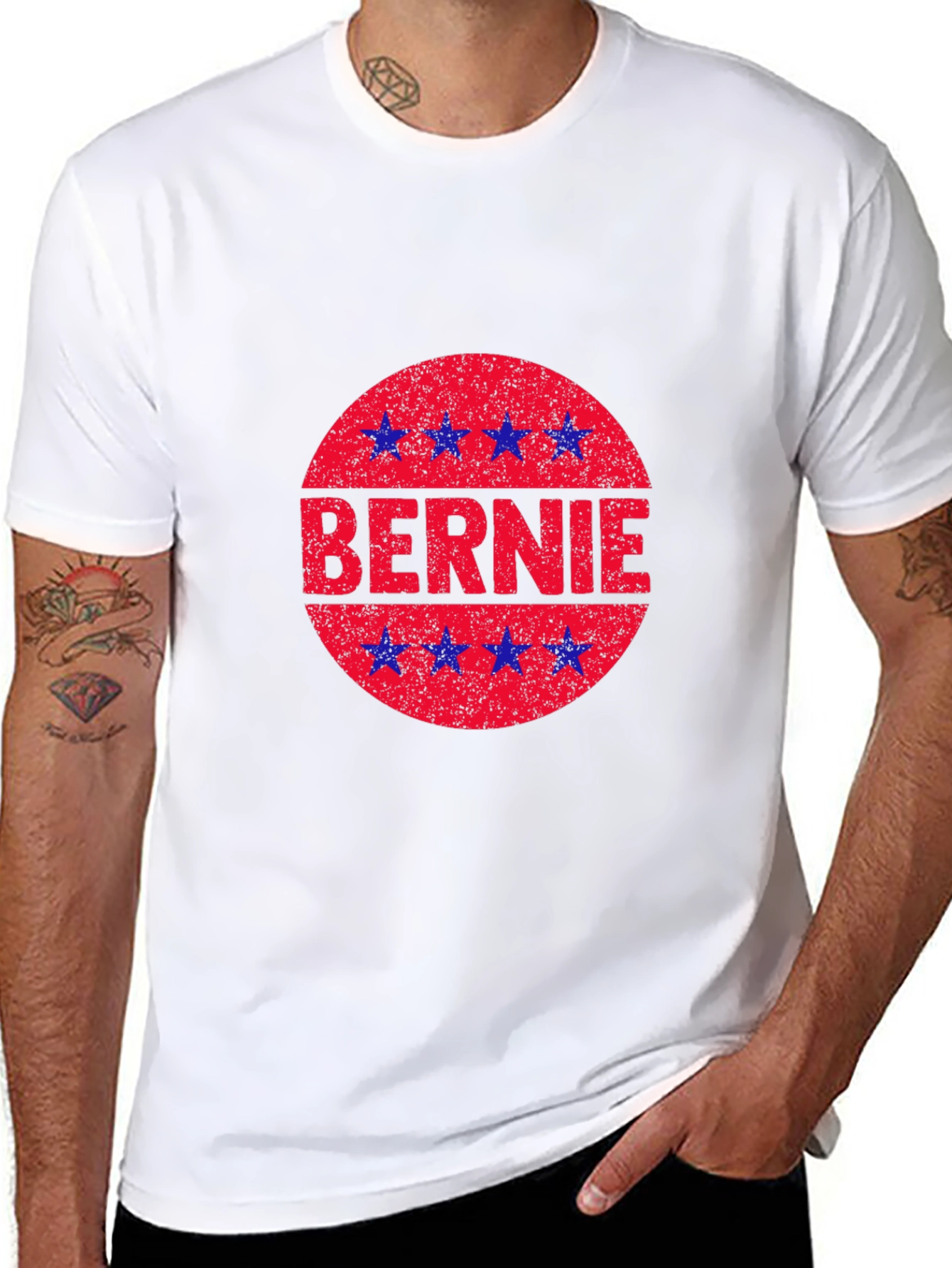Bernie Star Circle Graphic Black T-Shirt