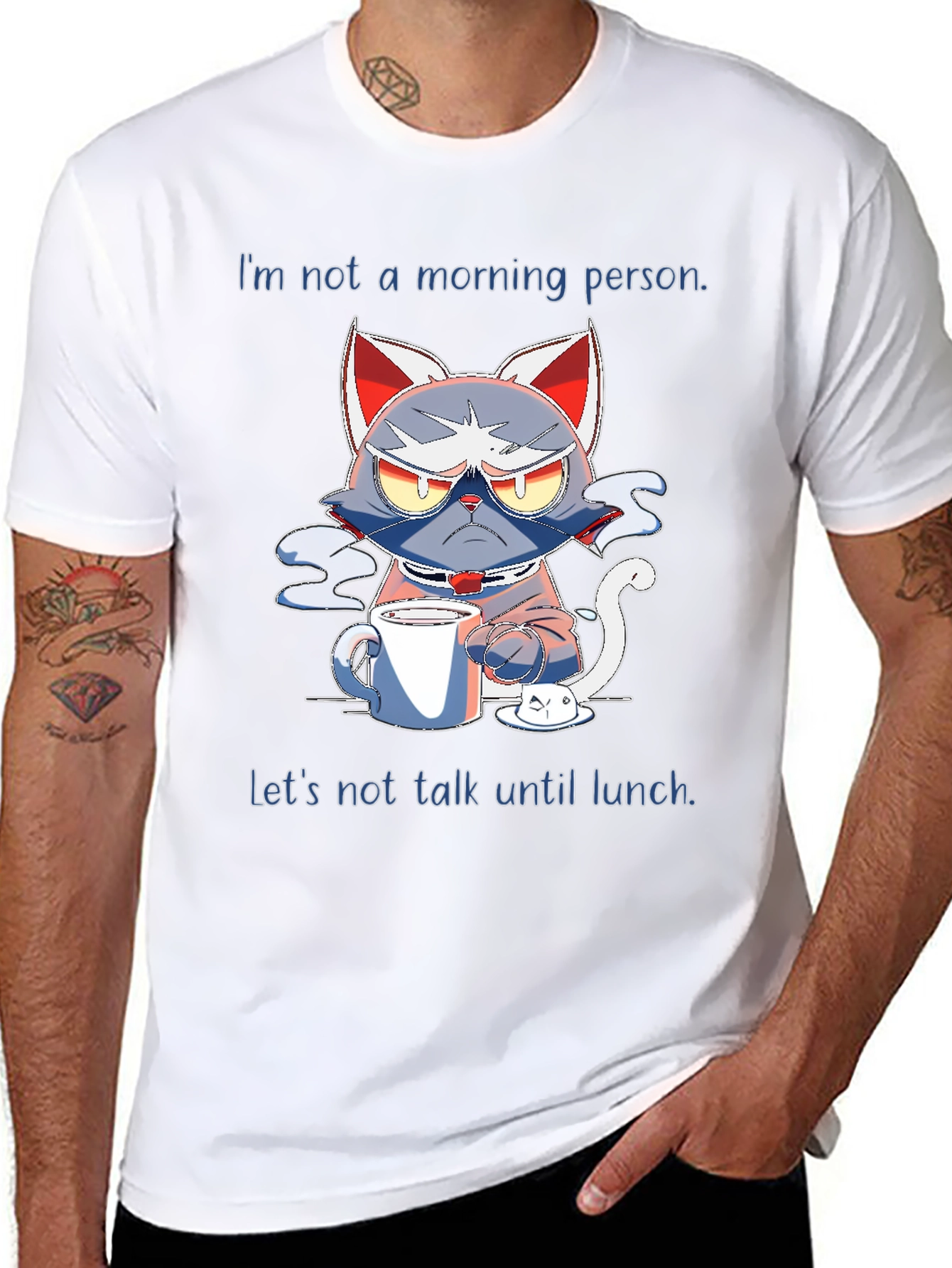 Funny Not a Morning Person Cat T-Shirt