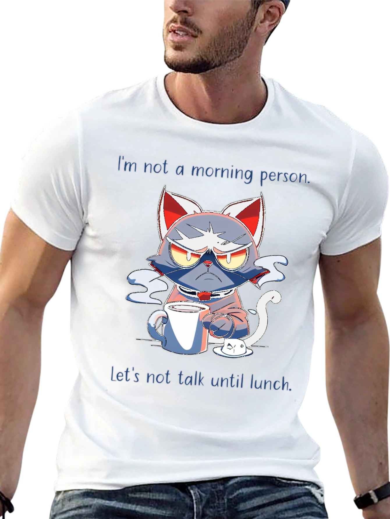 Funny Not a Morning Person Cat T-Shirt