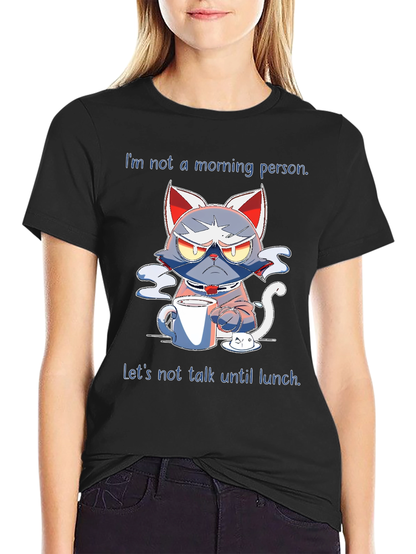 Funny Not a Morning Person Cat T-Shirt
