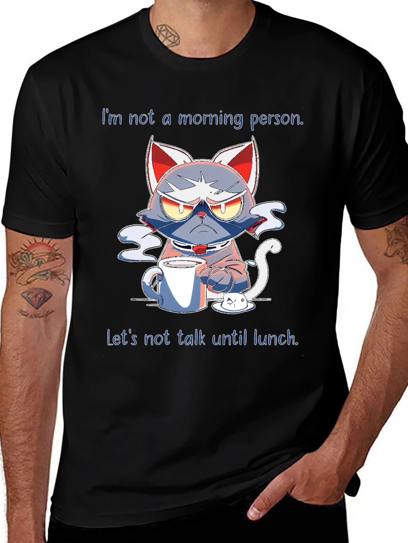 Funny Not a Morning Person Cat T-Shirt