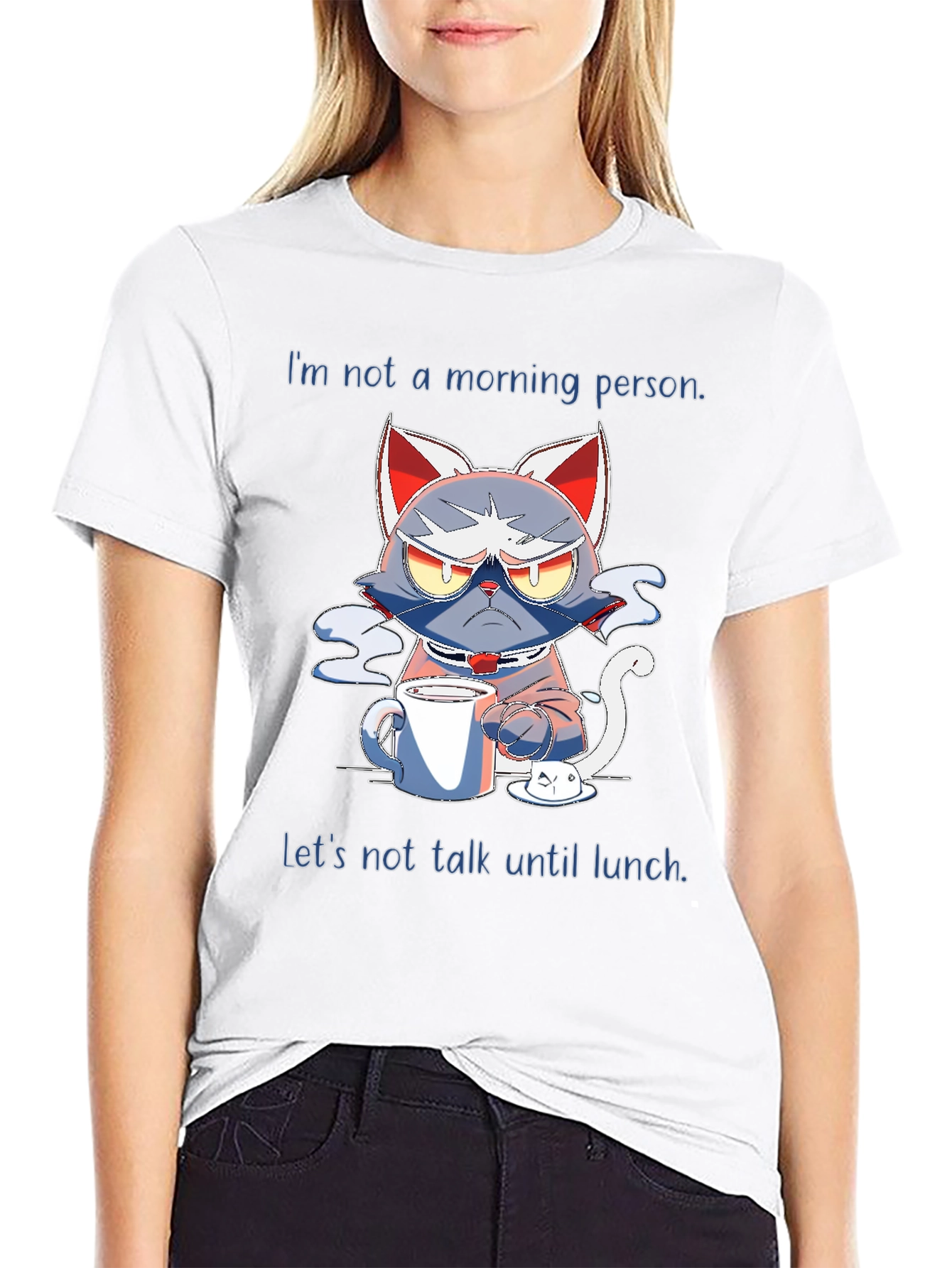 Funny Not a Morning Person Cat T-Shirt