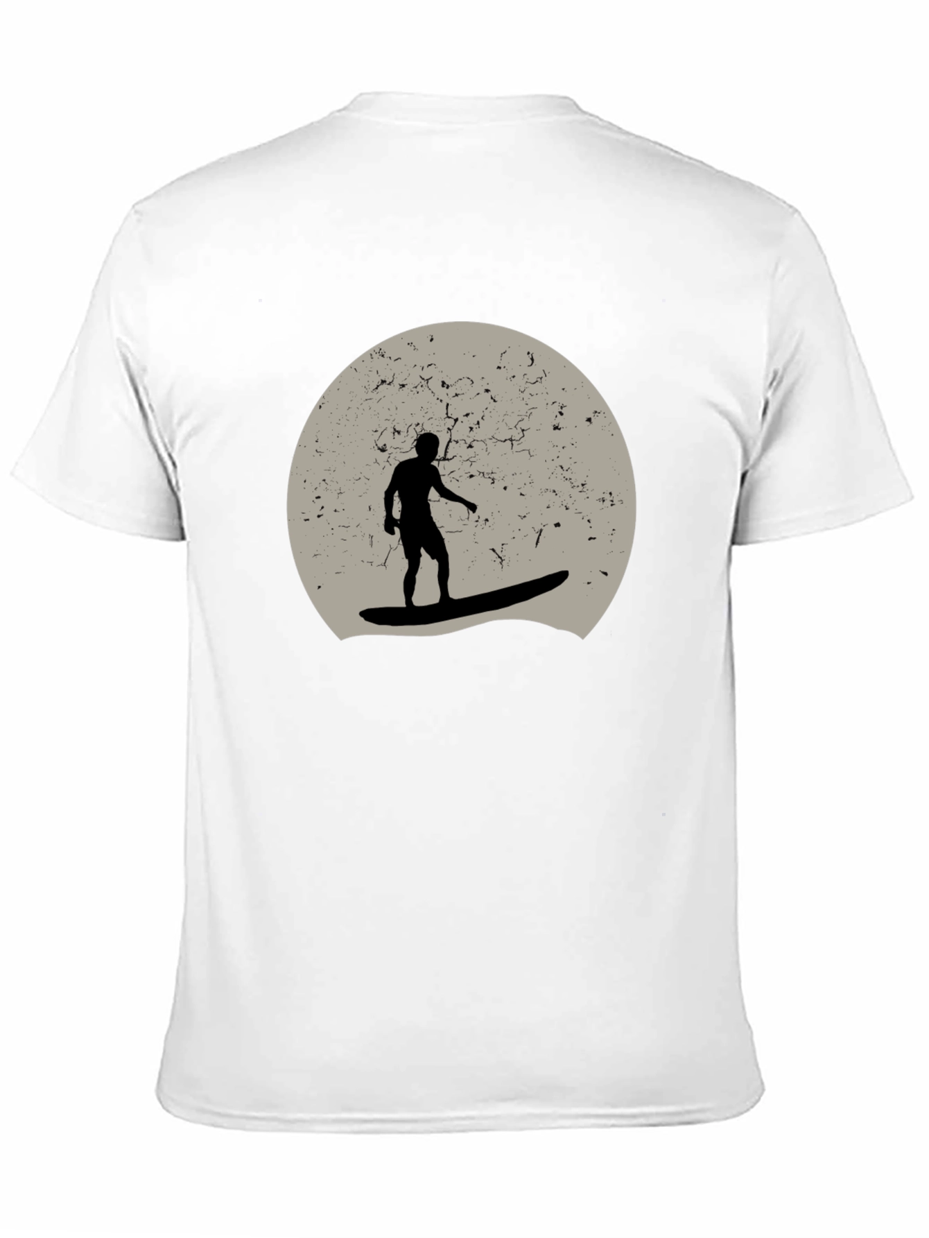 Surfer Silhouette Graphic T-Shirt - Black