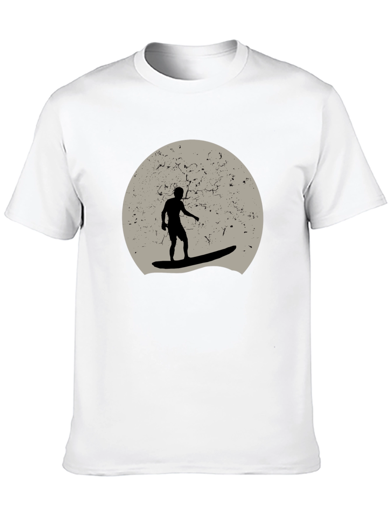 Surfer Silhouette Graphic T-Shirt - Black