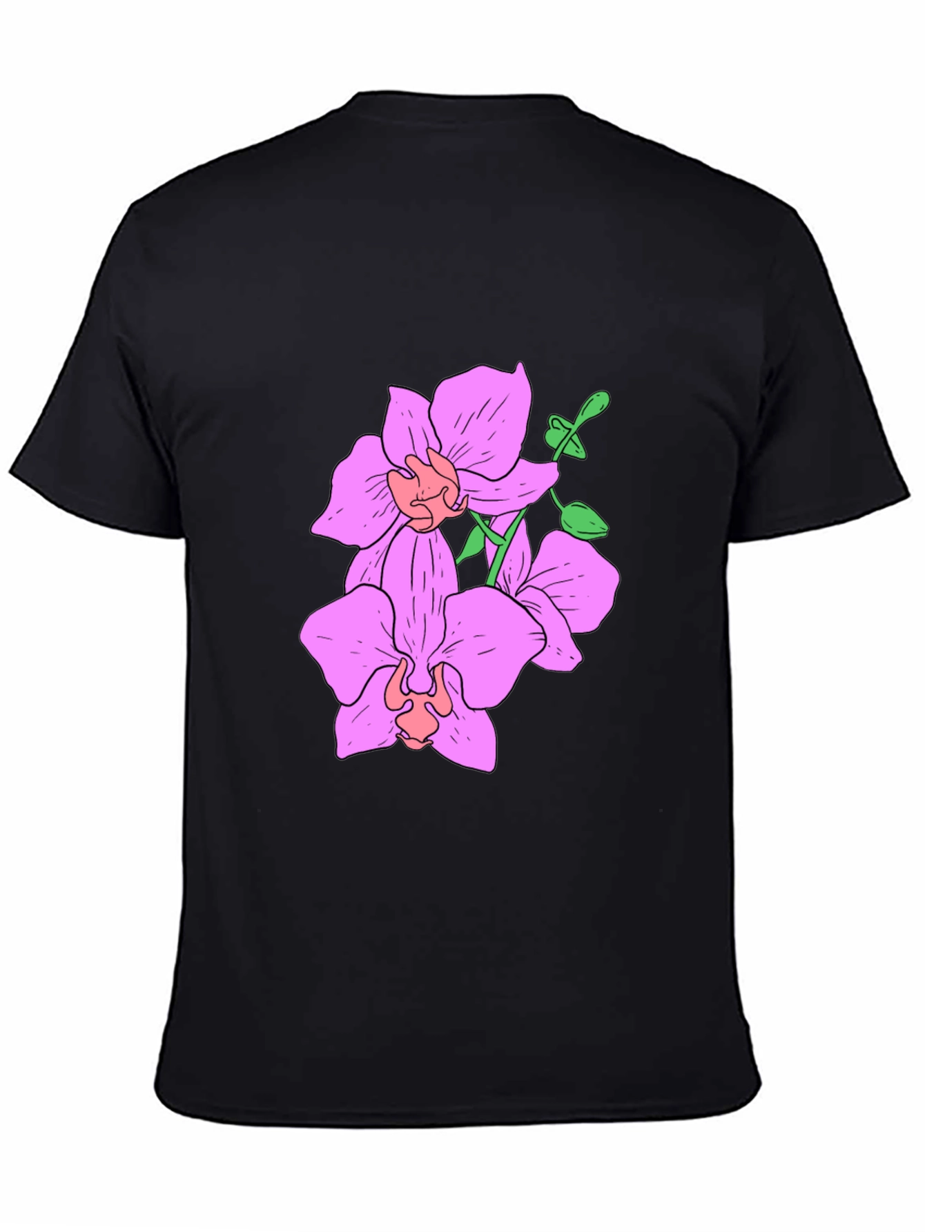 Floral Print Black T-Shirt for Men