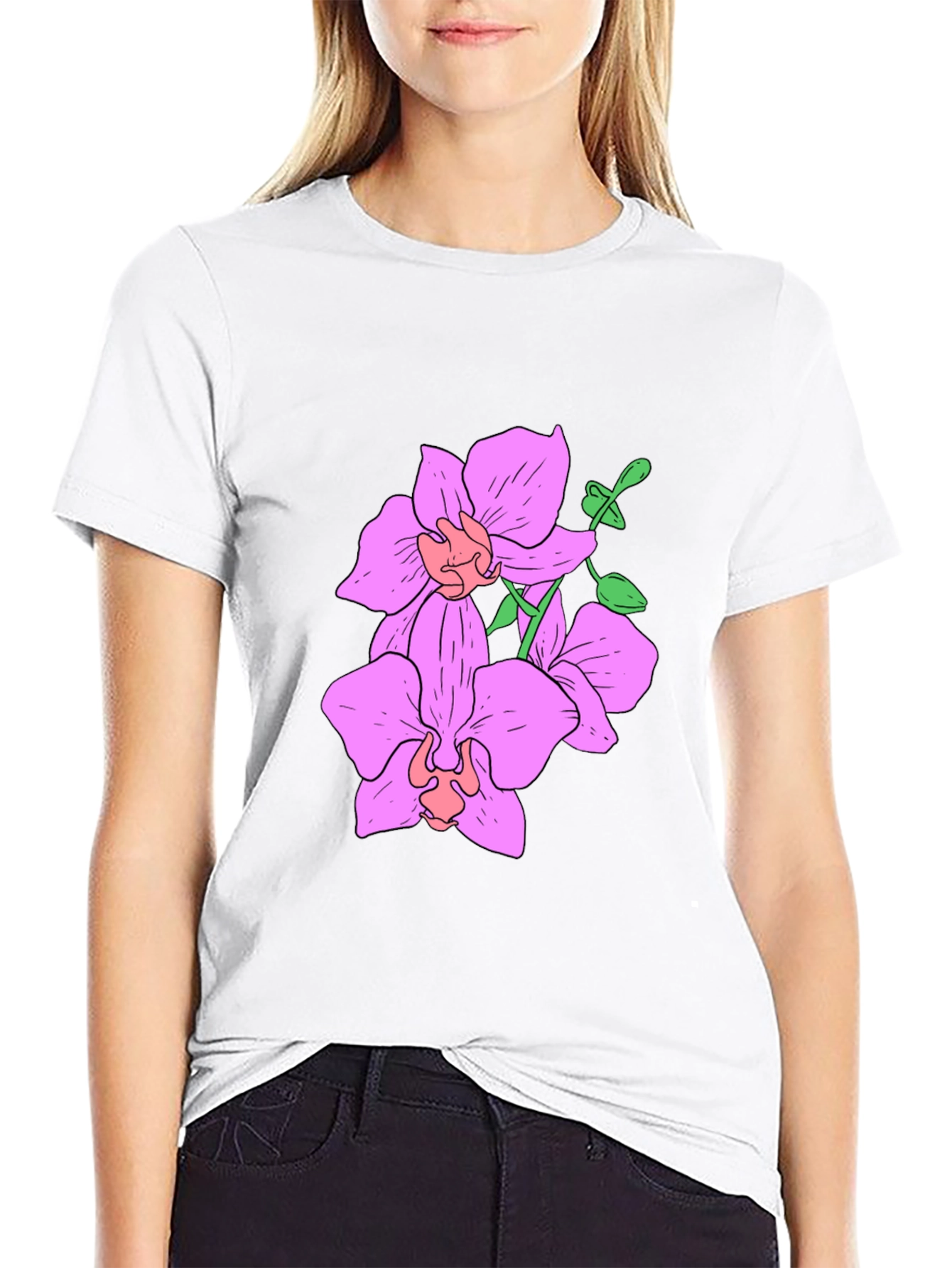 Floral Print Black T-Shirt for Men