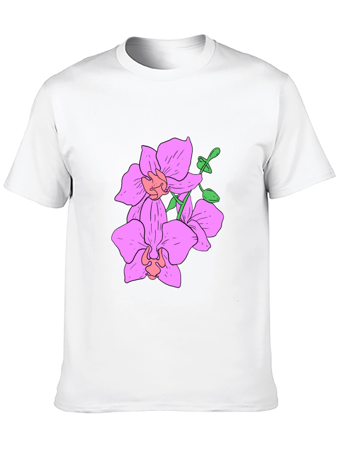 Floral Print Black T-Shirt for Men