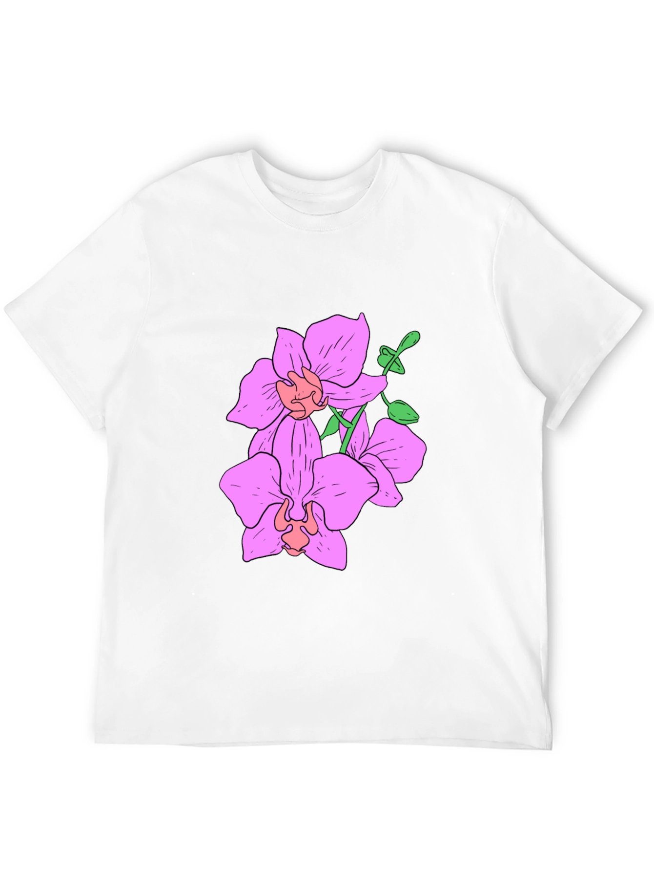 Floral Print Black T-Shirt for Men