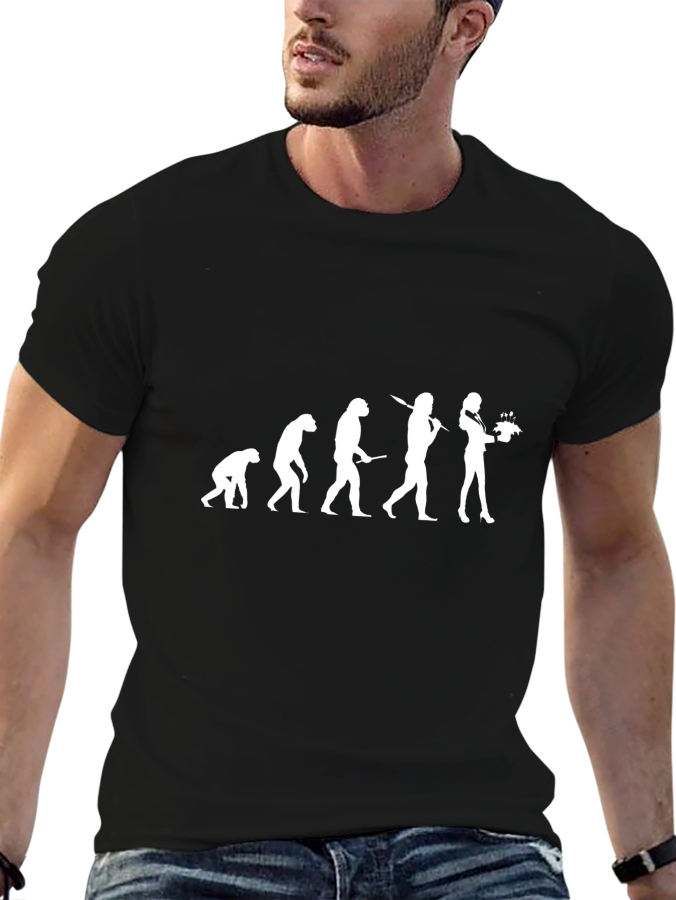 Evolution of Woman T-Shirt - Black Cotton Tee
