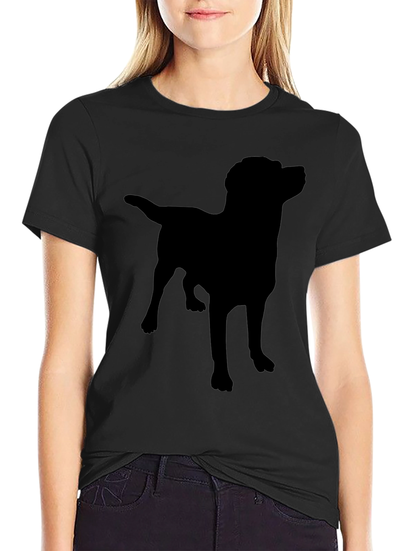Dog Silhouette Graphic T-Shirt - Mens Black Tee