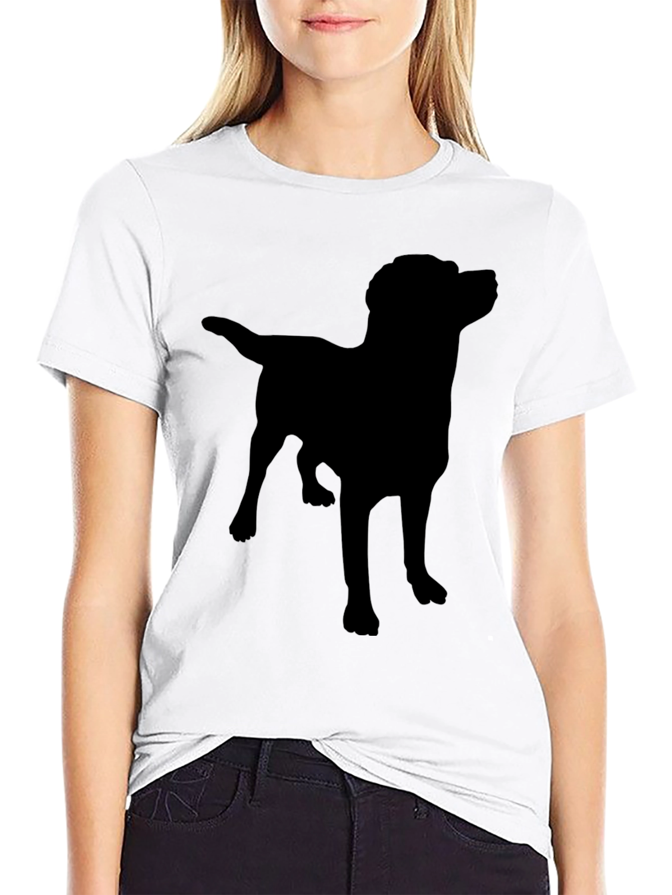 Dog Silhouette Graphic T-Shirt - Mens Black Tee