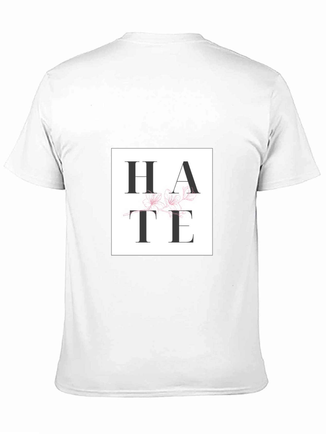 Hate Floral Graphic Print Black T-Shirt