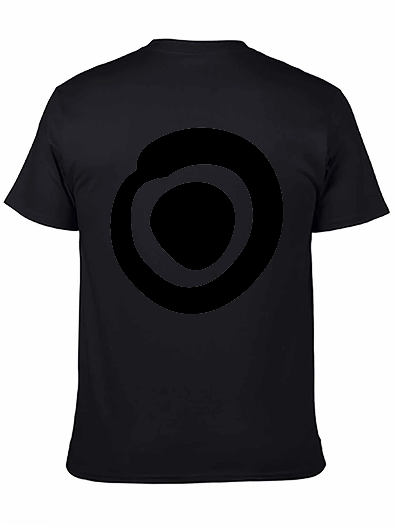 Mens Black Graphic Tee - Abstract Circle Design