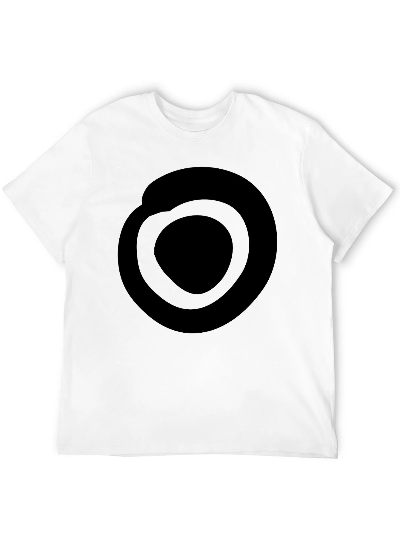 Mens Black Graphic Tee - Abstract Circle Design