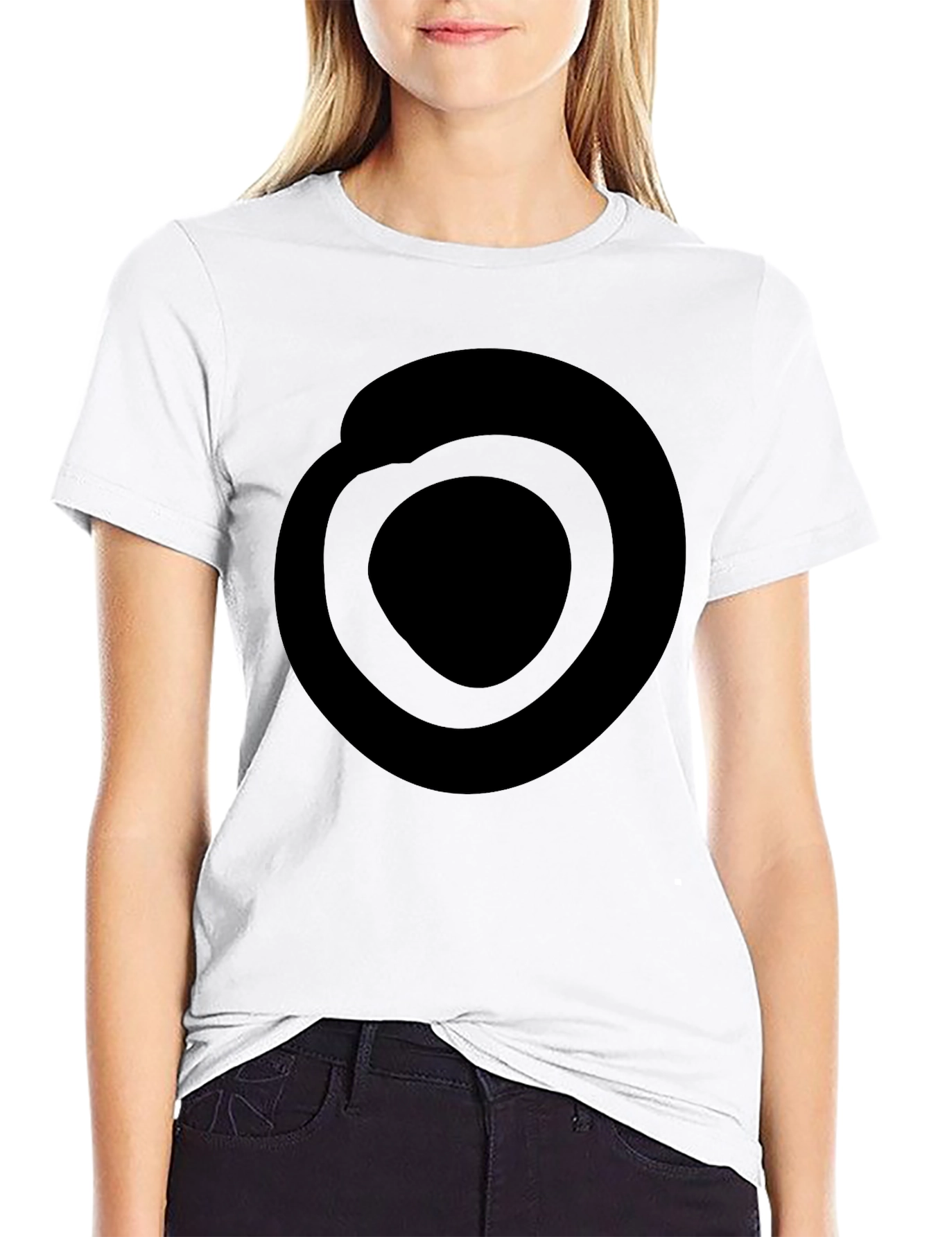 Mens Black Graphic Tee - Abstract Circle Design