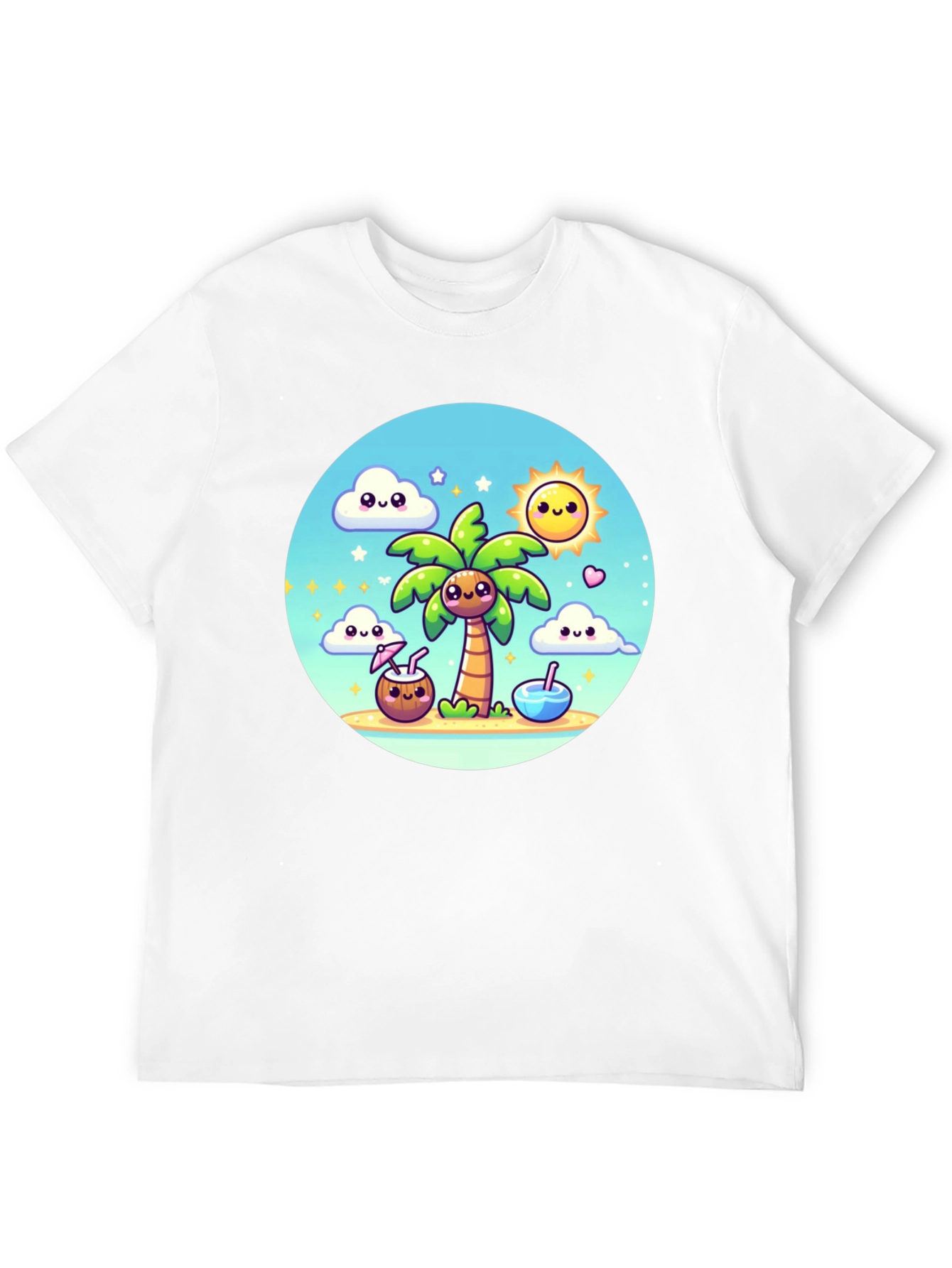 Kawaii Cartoon Beach T-Shirt - Summer Vibes!