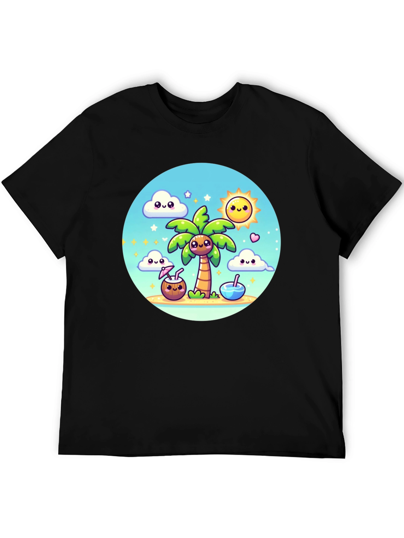 Kawaii Cartoon Beach T-Shirt - Summer Vibes!