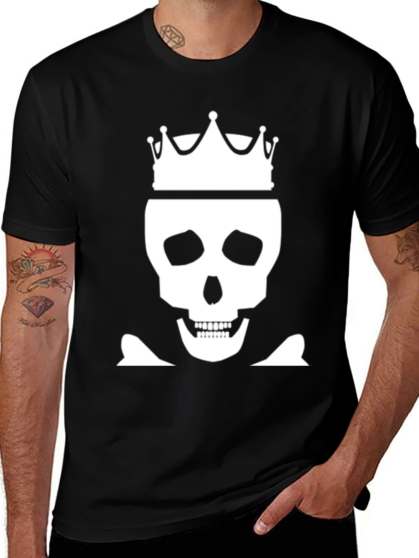 Skull King Graphic Tee - Black Cotton T-Shirt