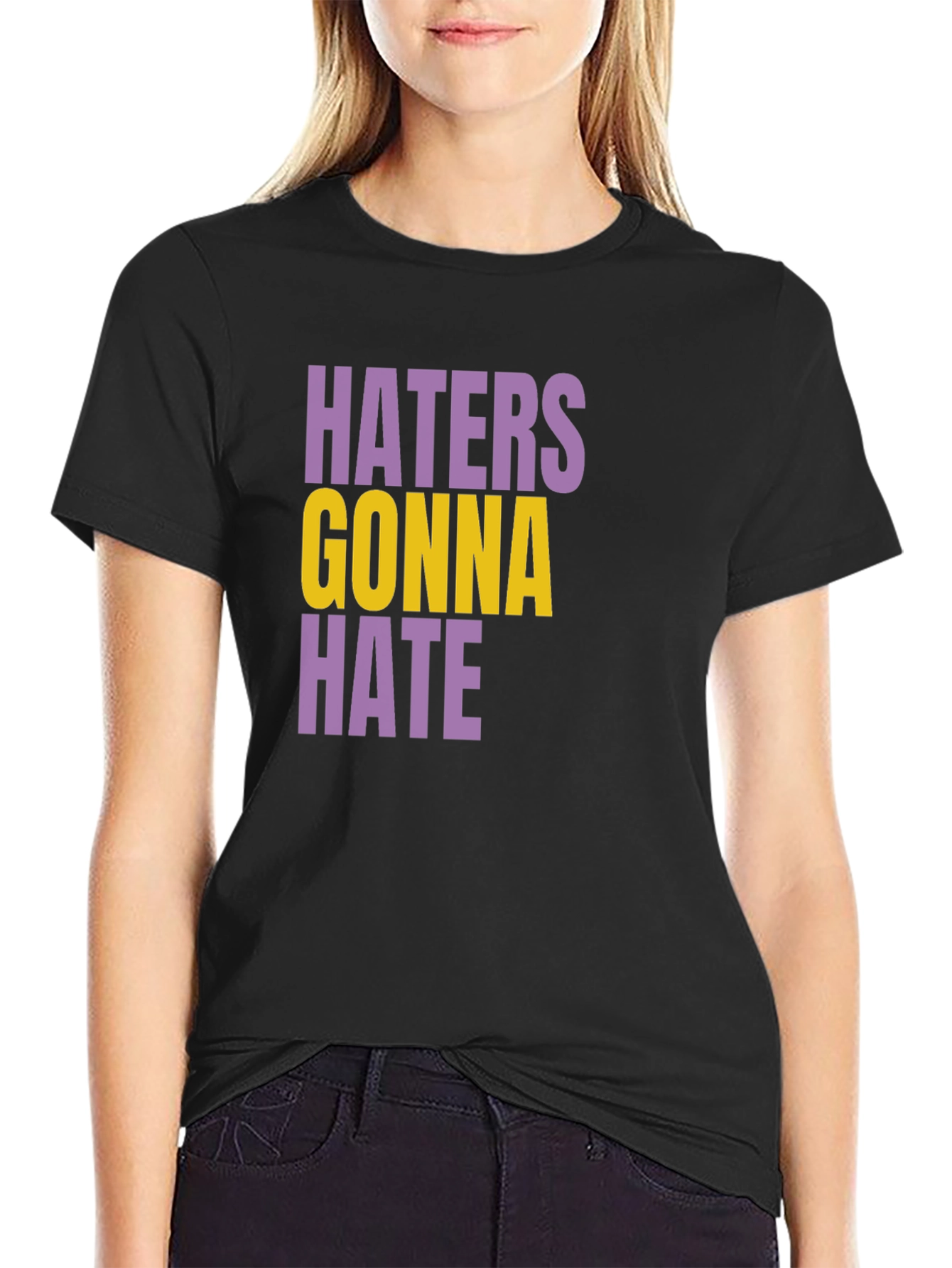 Haters Gonna Hate Graphic Tee - Black