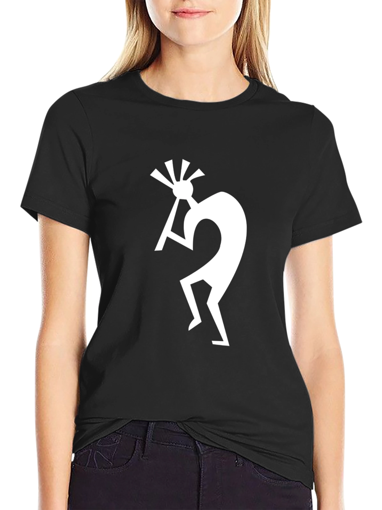 Kokopelli Graphic Tee - Black Cotton T-Shirt