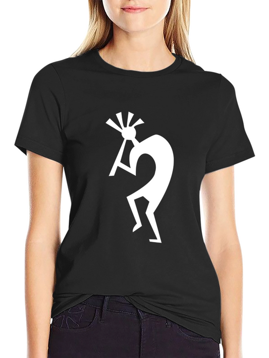 Kokopelli Graphic Tee - Black Cotton T-Shirt