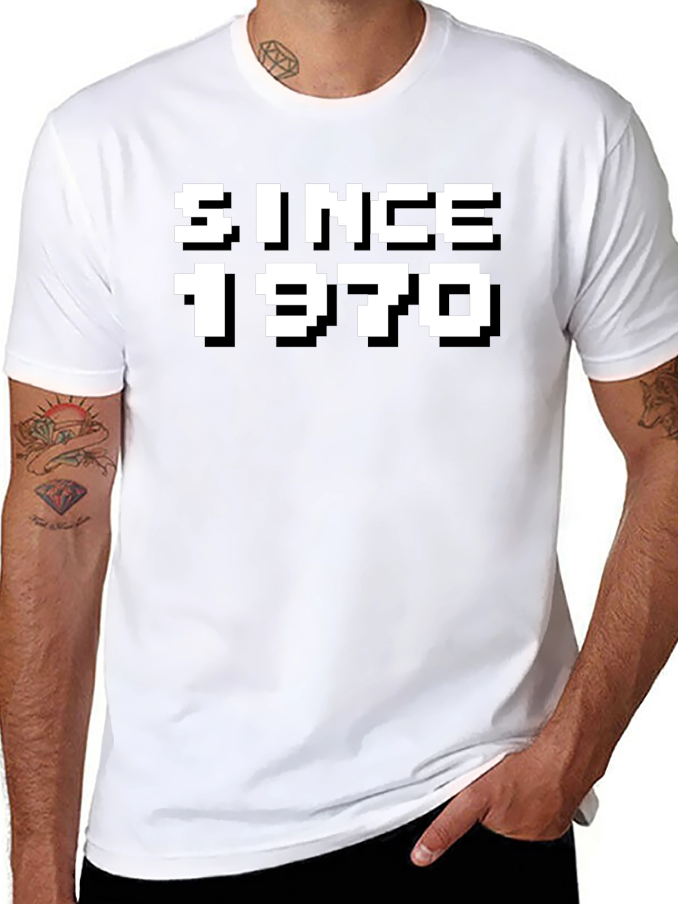 Since 1970 Pixelated Graphic Tee - Retro Style