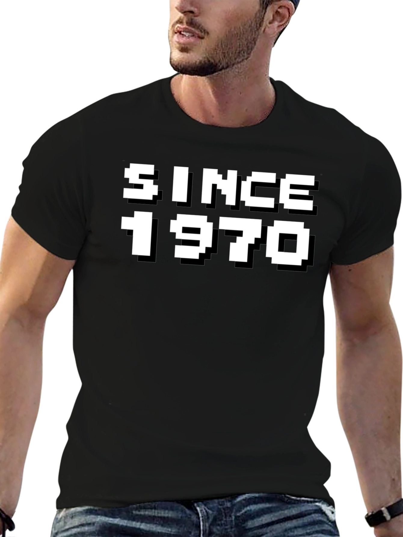 Since 1970 Pixelated Graphic Tee - Retro Style