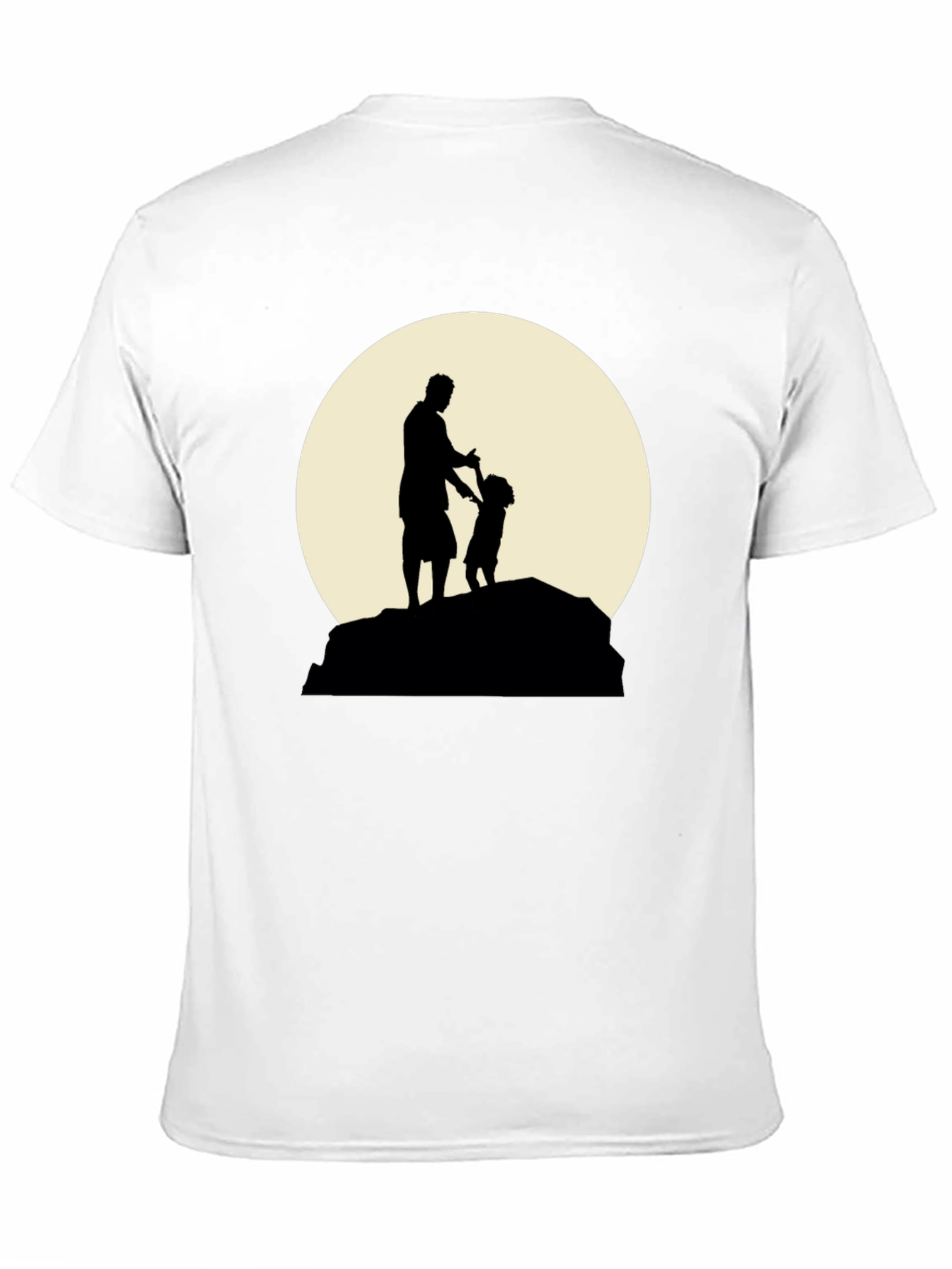 Father & Child Silhouette Black Graphic Tee
