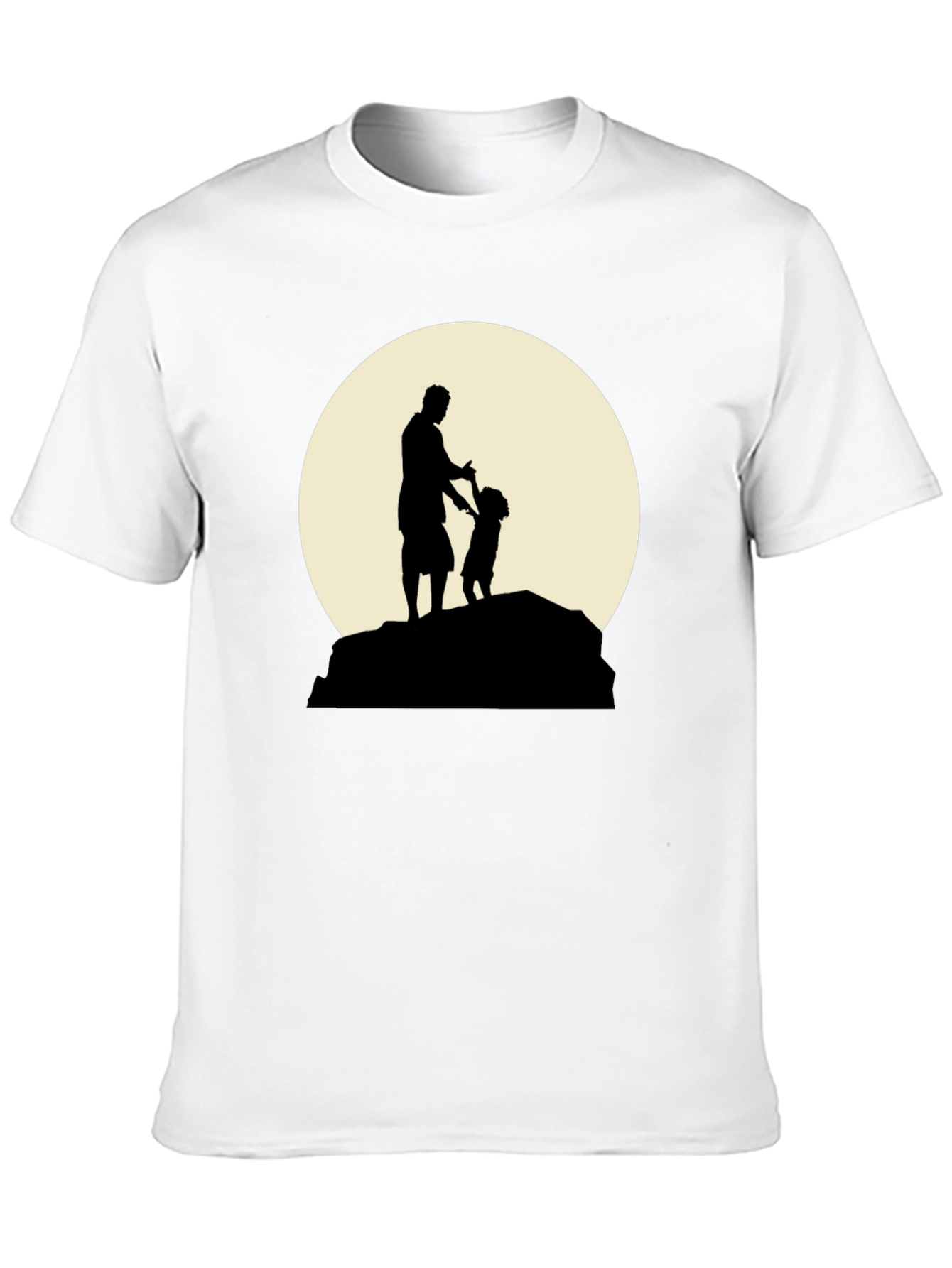 Father & Child Silhouette Black Graphic Tee