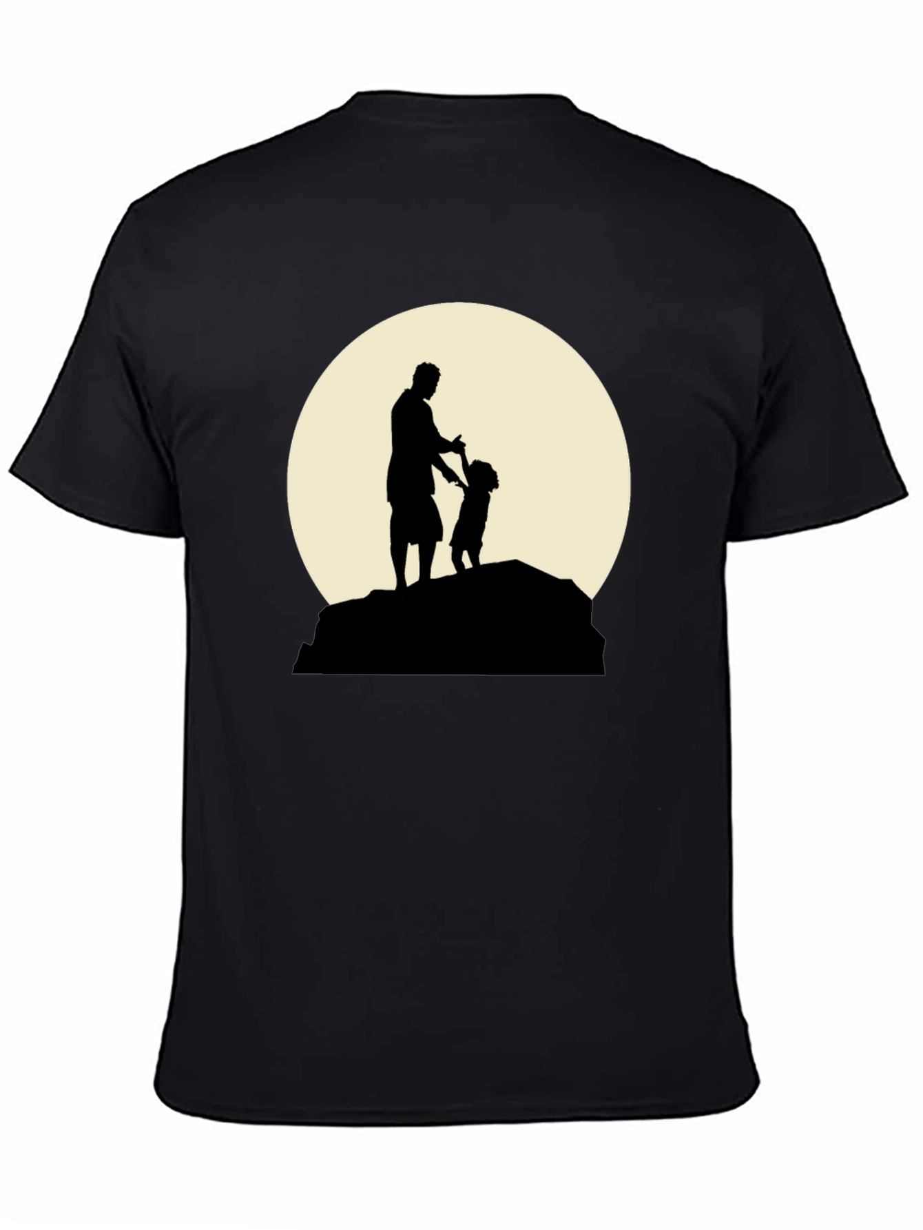Father & Child Silhouette Black Graphic Tee