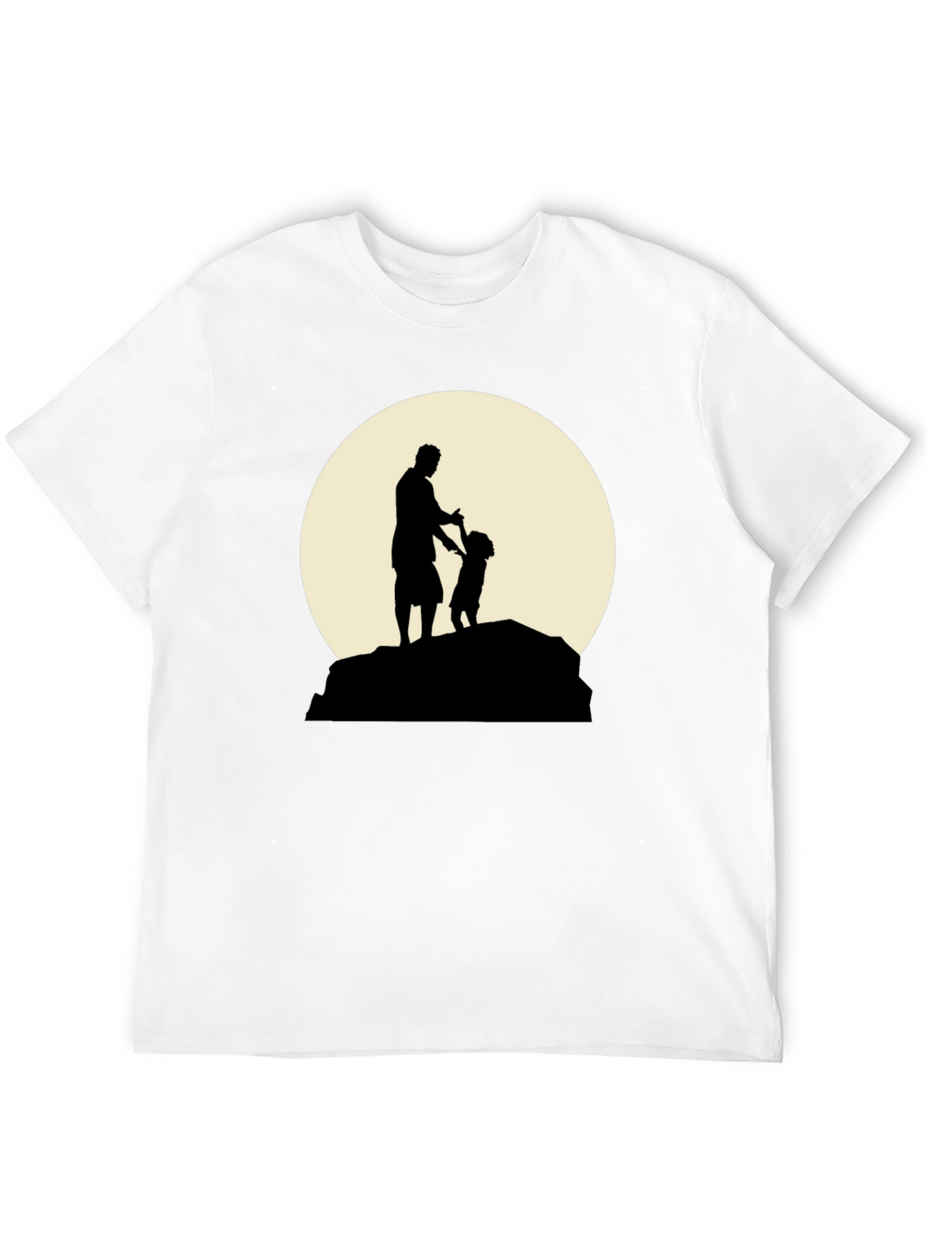 Father & Child Silhouette Black Graphic Tee