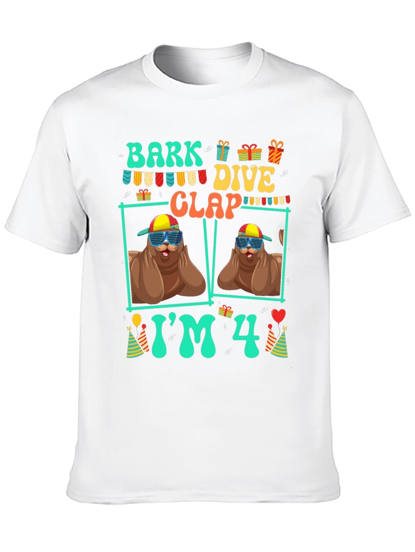 Bark Dive Clap Im 4 Birthday T-Shirt