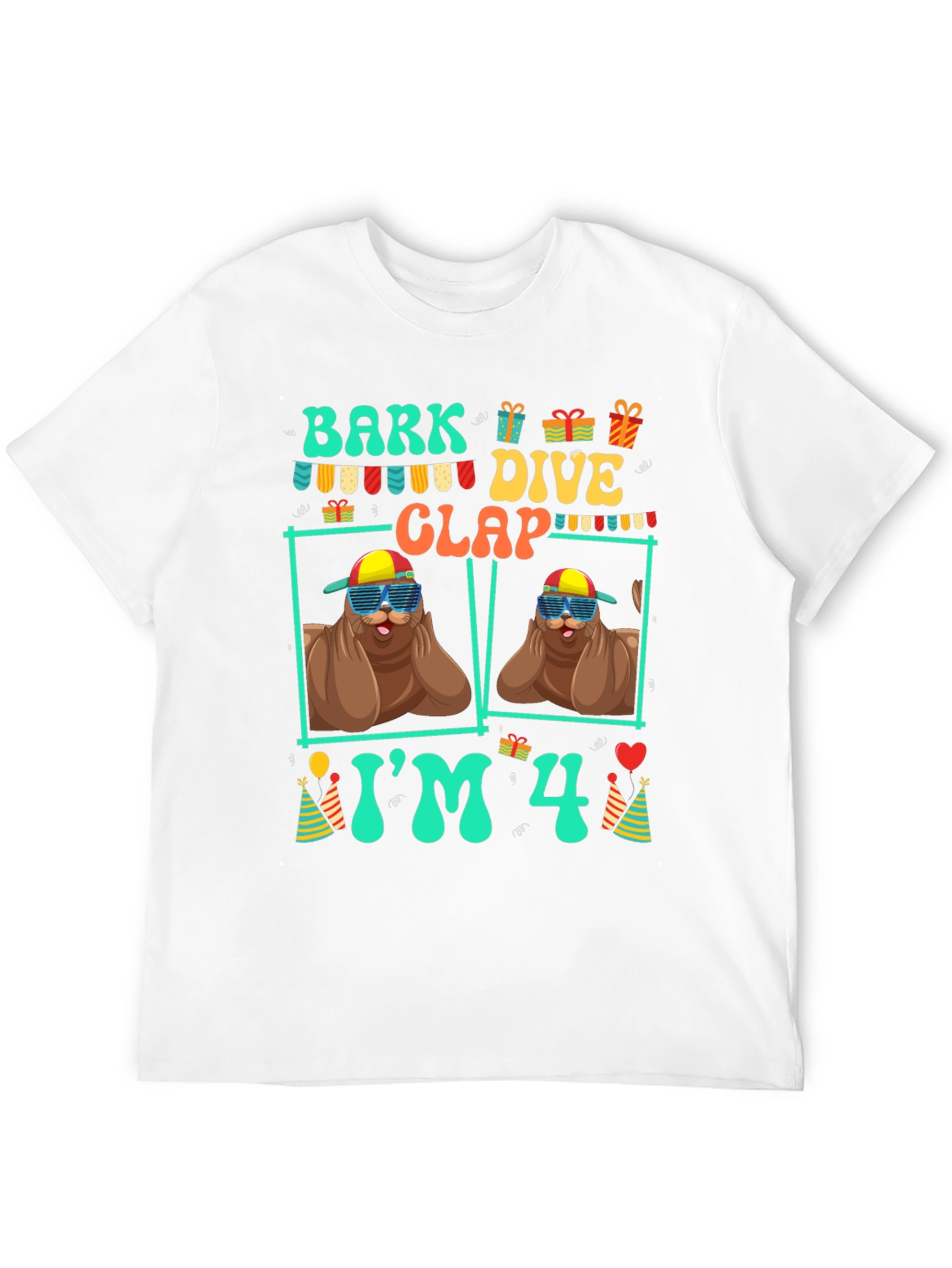Bark Dive Clap Im 4 Birthday T-Shirt