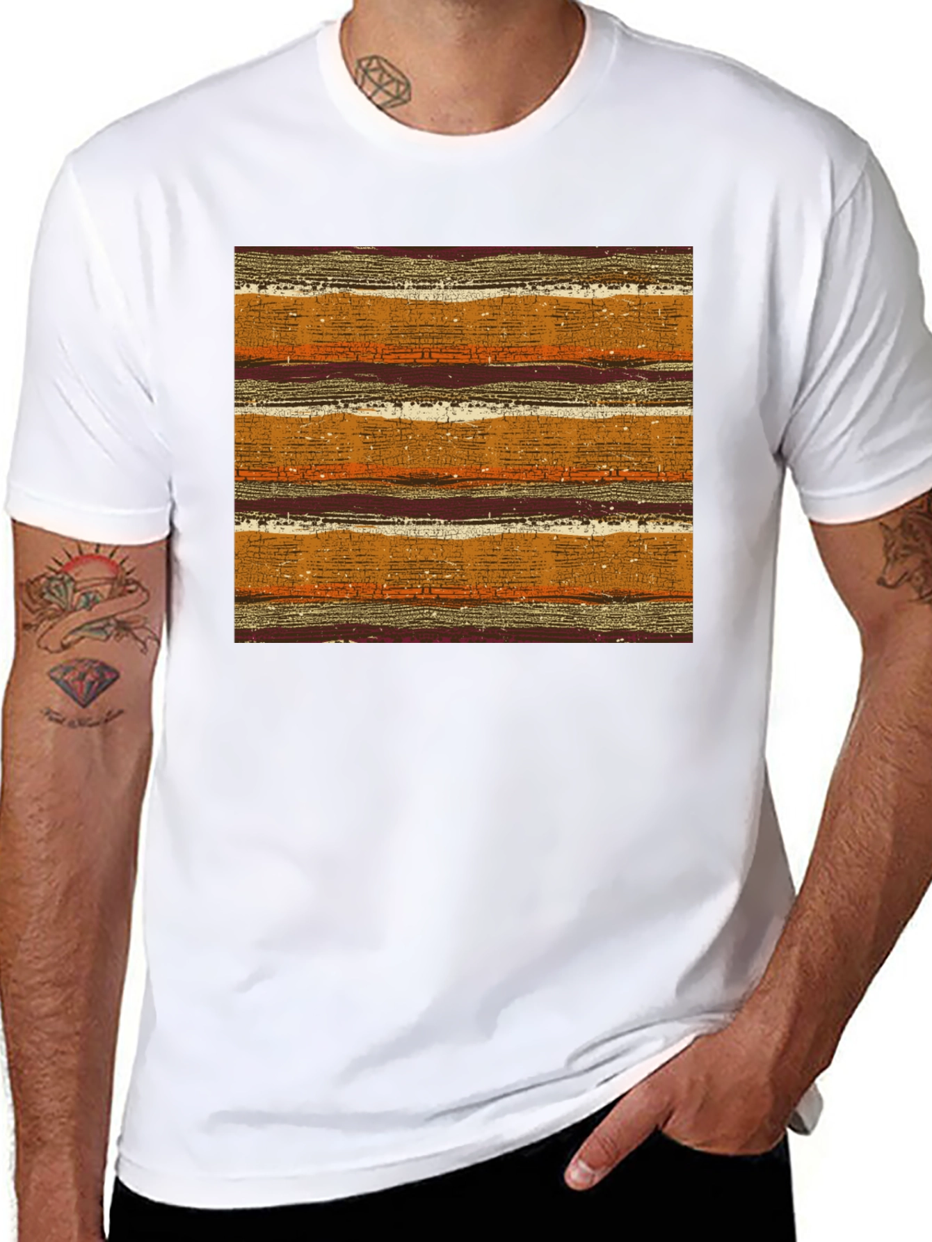 Retro Stripe Print Tee