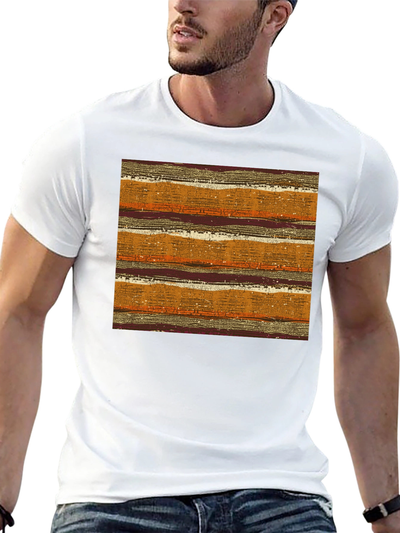 Retro Stripe Print Tee