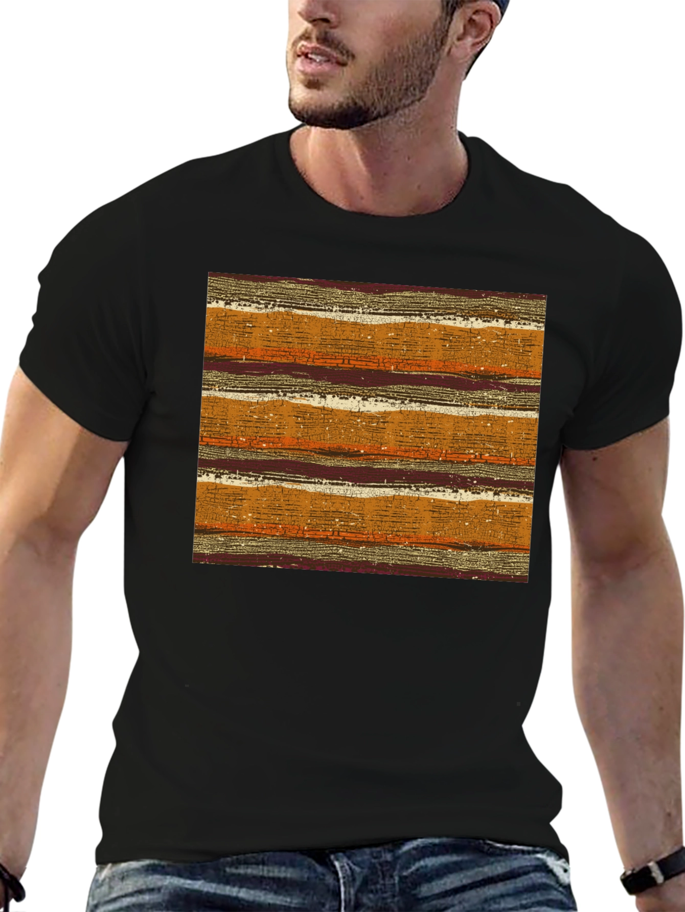 Retro Stripe Print Tee