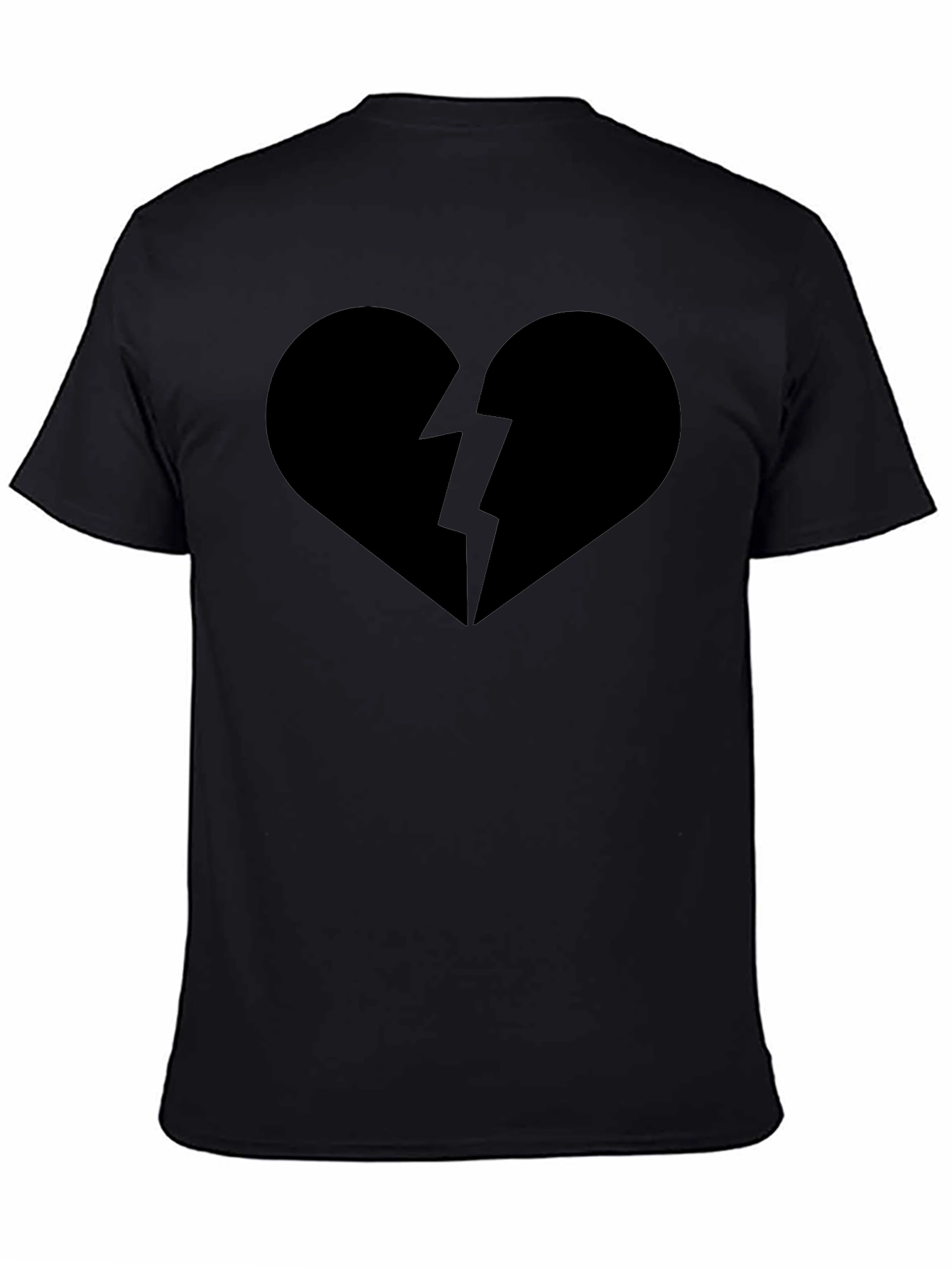 Broken Heart Graphic Tee - Casual Black T-Shirt