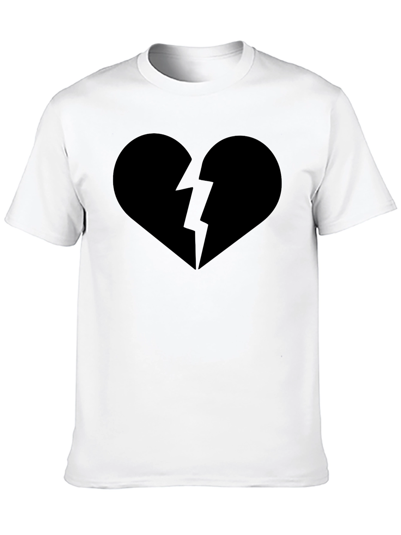 Broken Heart Graphic Tee - Casual Black T-Shirt