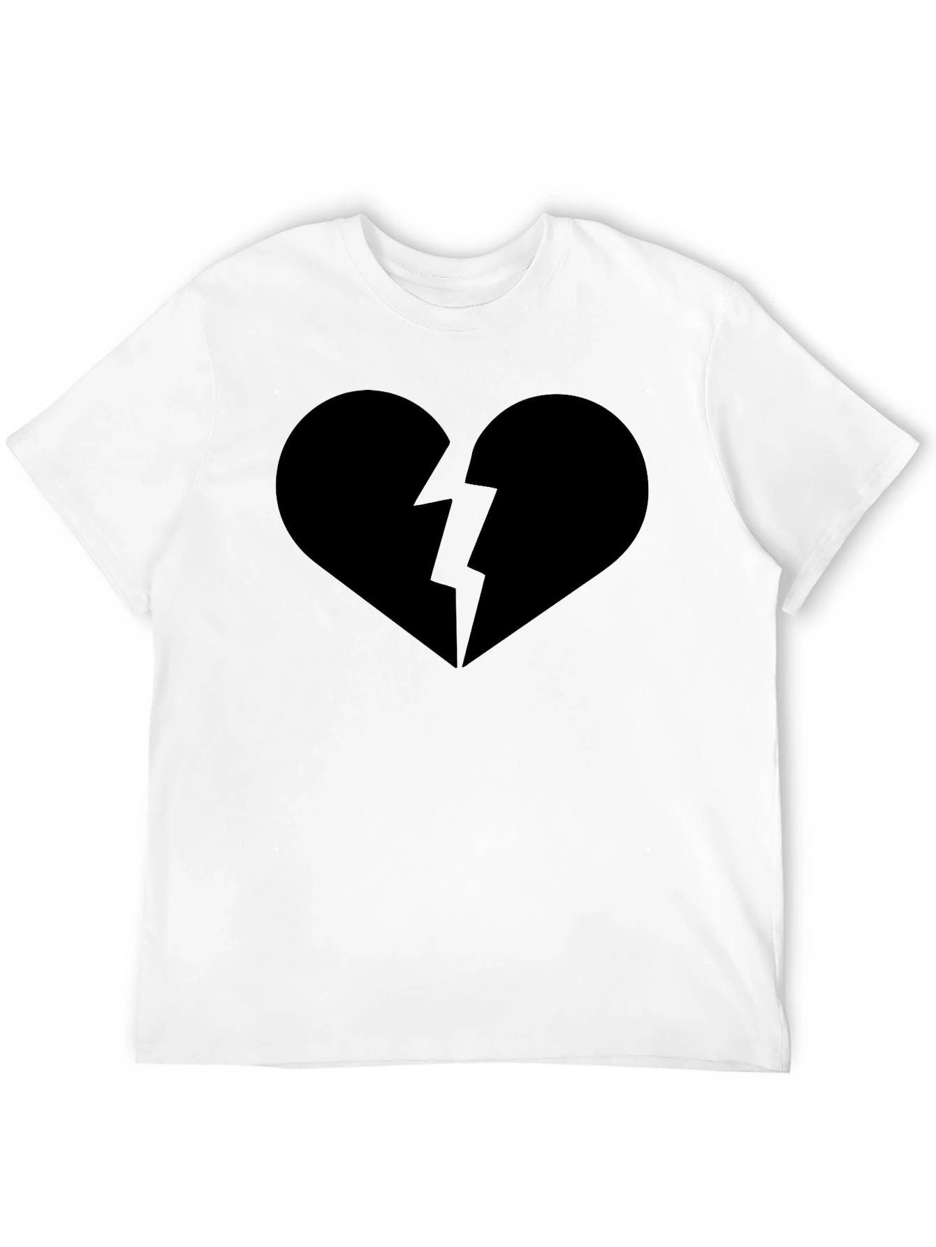 Broken Heart Graphic Tee - Casual Black T-Shirt