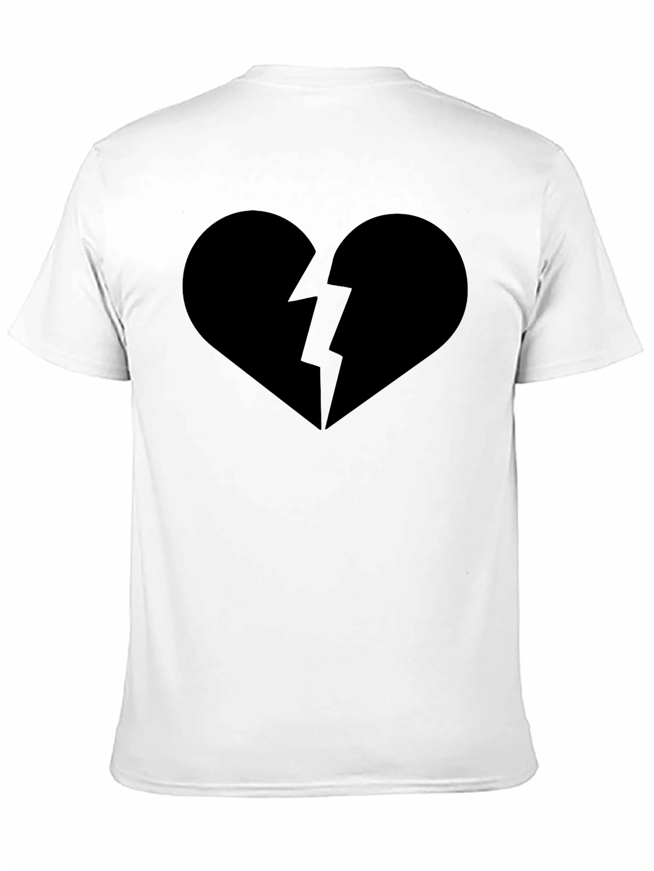 Broken Heart Graphic Tee - Casual Black T-Shirt