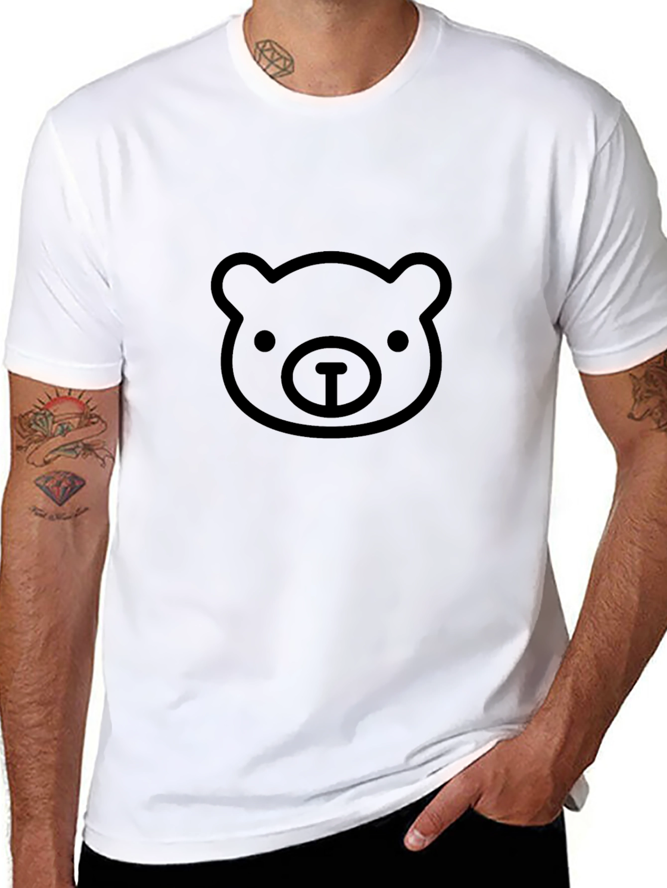 Bear Graphic Black T-Shirt: Soft Cotton Blend