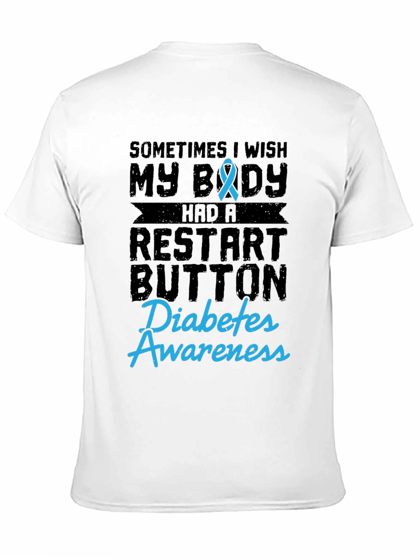 Diabetes Awareness Restart Button Graphic T-Shirt
