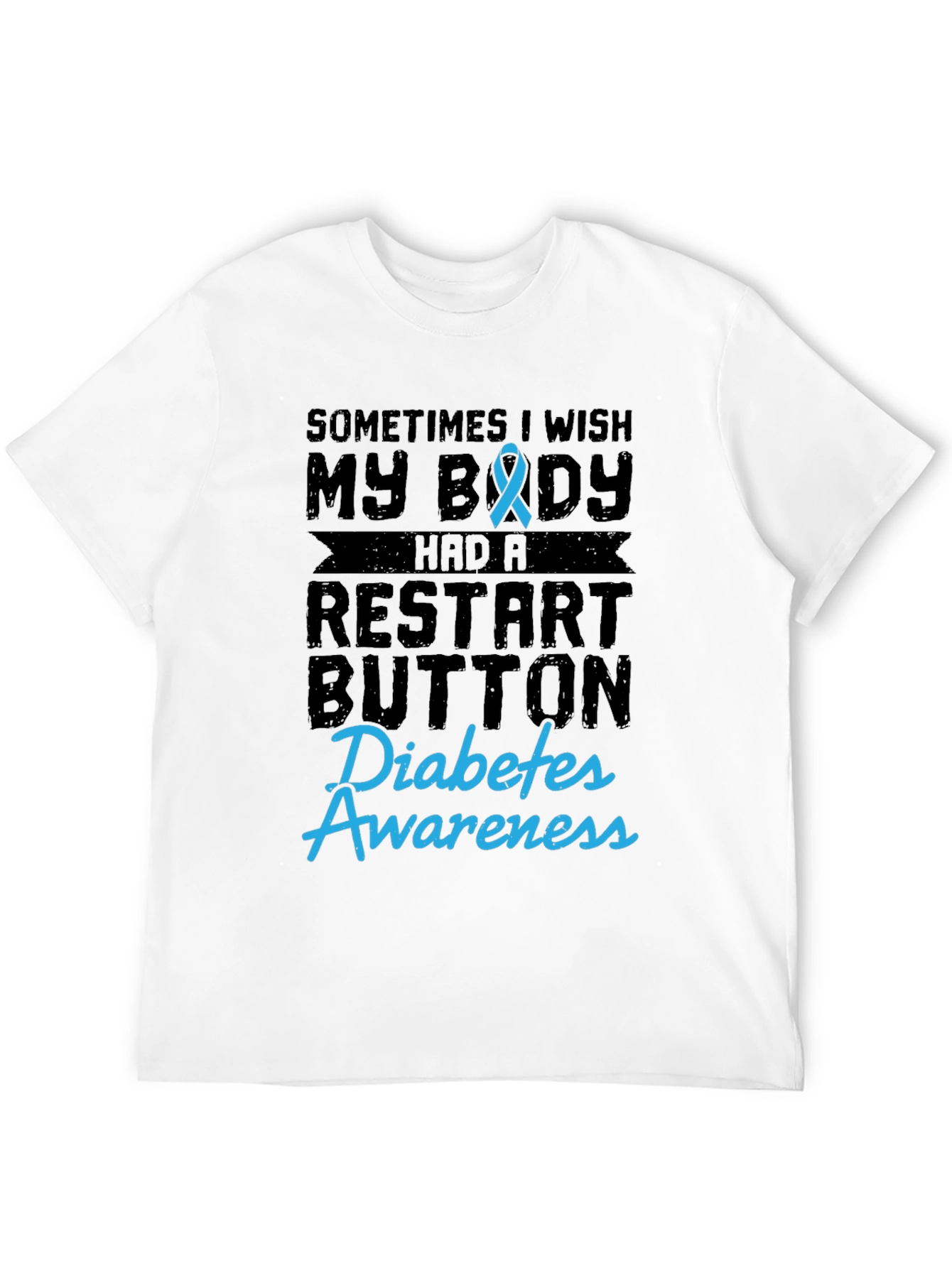 Diabetes Awareness Restart Button Graphic T-Shirt