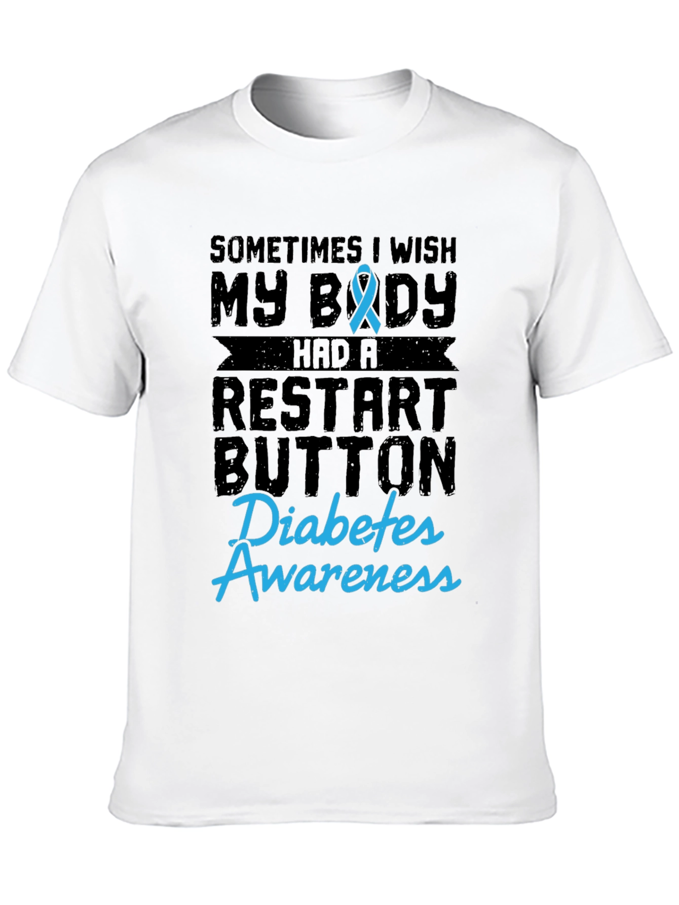 Diabetes Awareness Restart Button Graphic T-Shirt