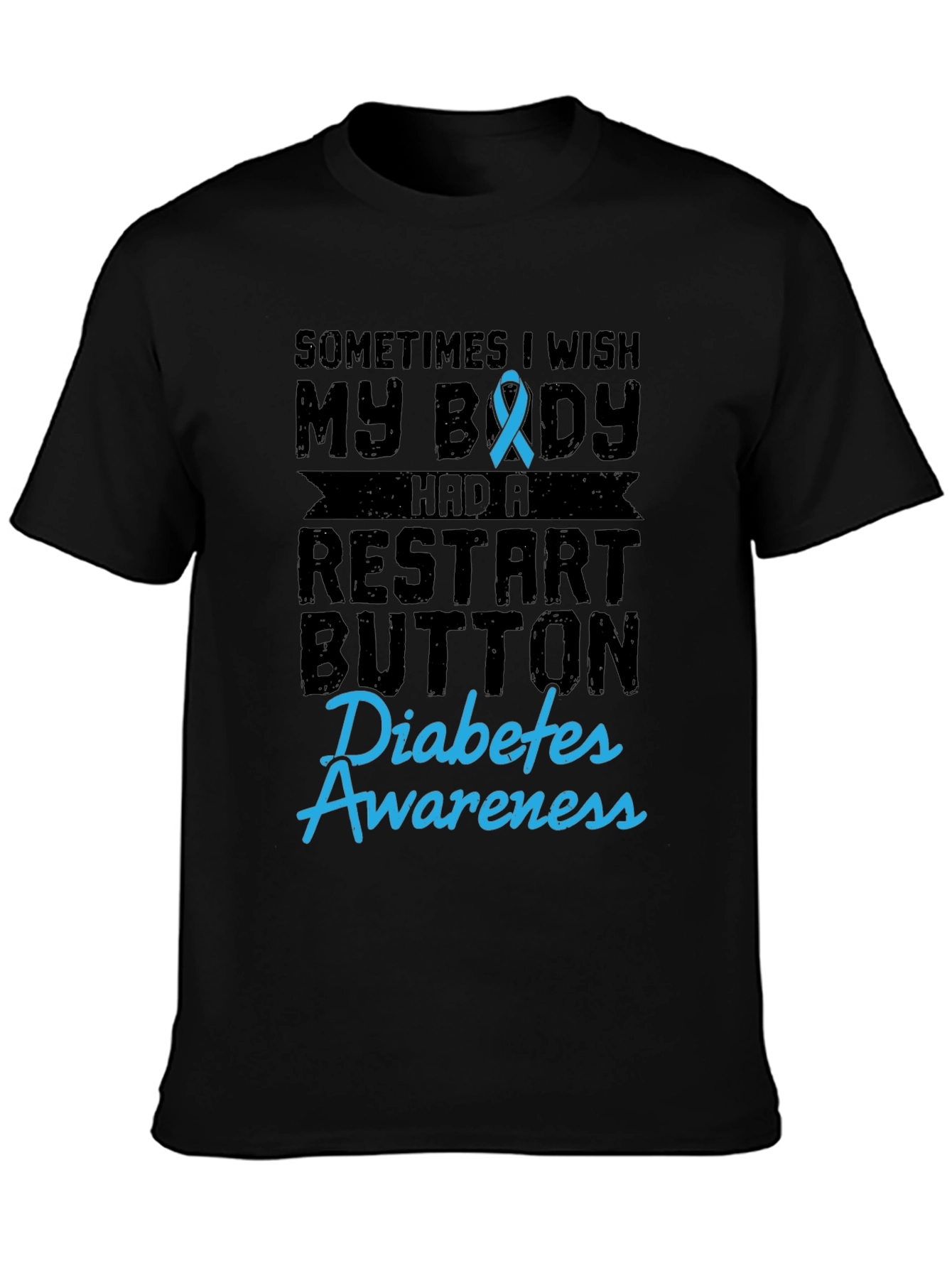 Diabetes Awareness Restart Button Graphic T-Shirt