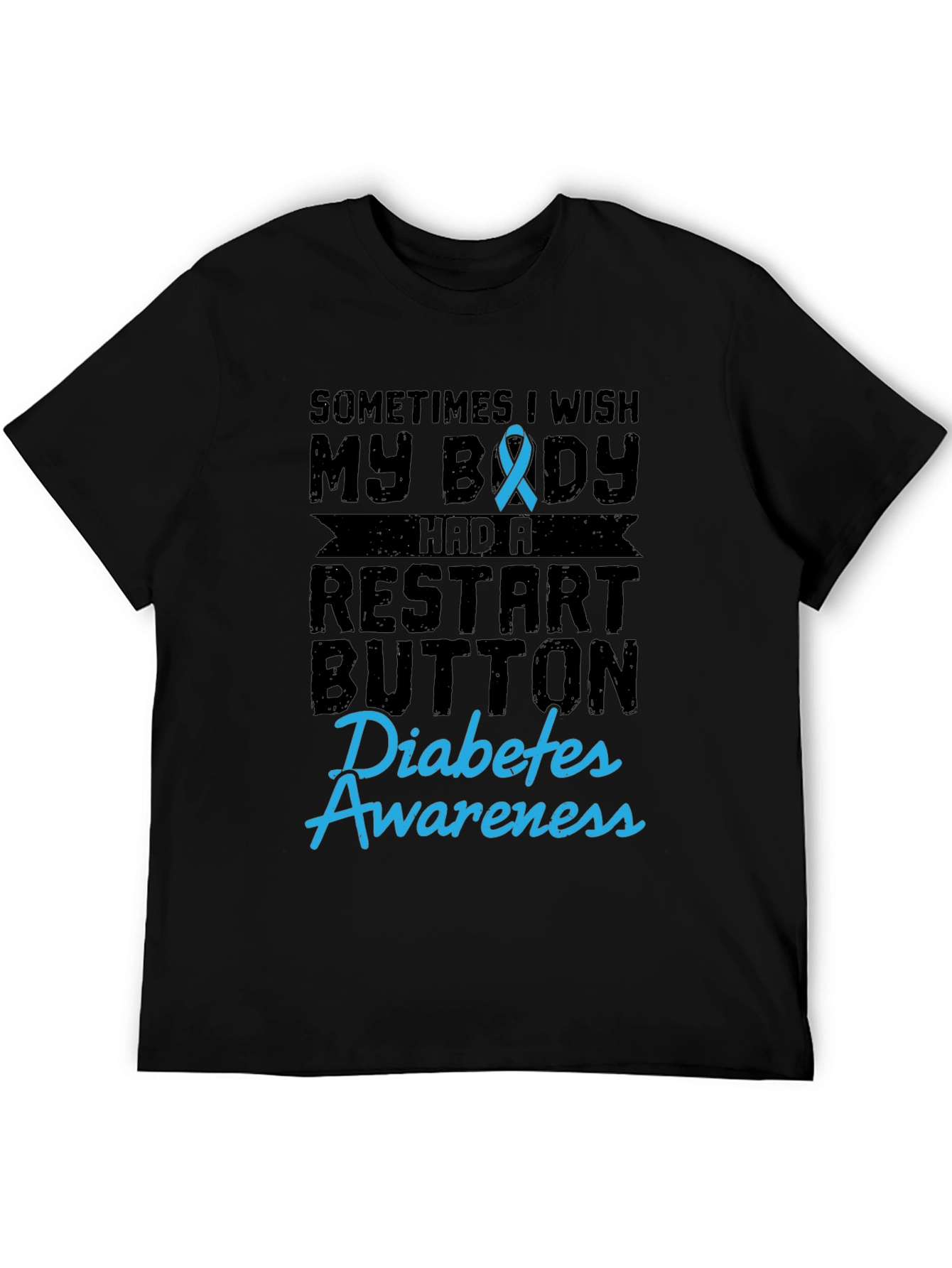 Diabetes Awareness Restart Button Graphic T-Shirt