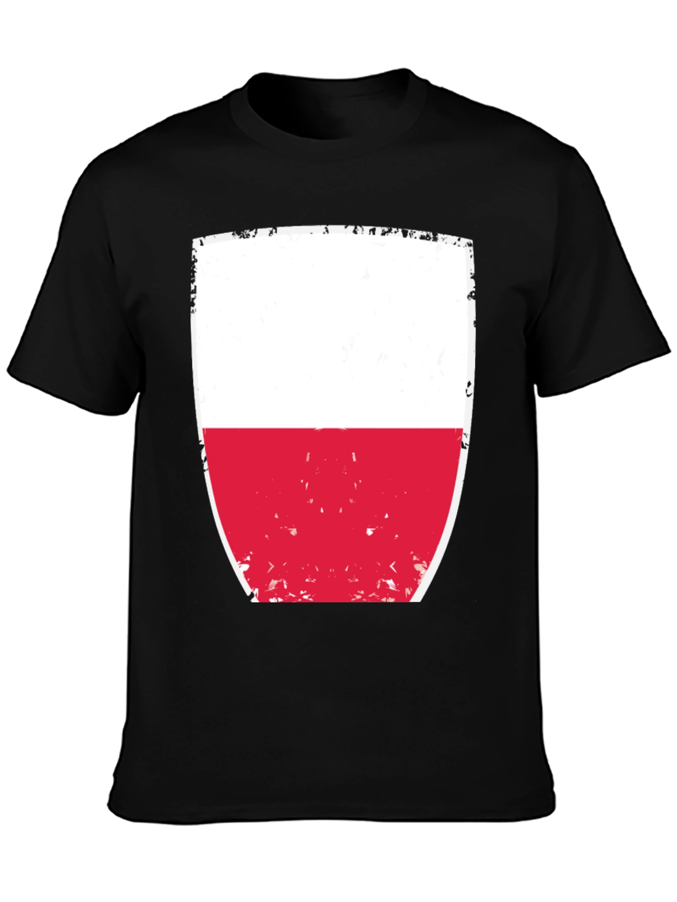 Poland Flag Graphic T-Shirt - Black Cotton Tee