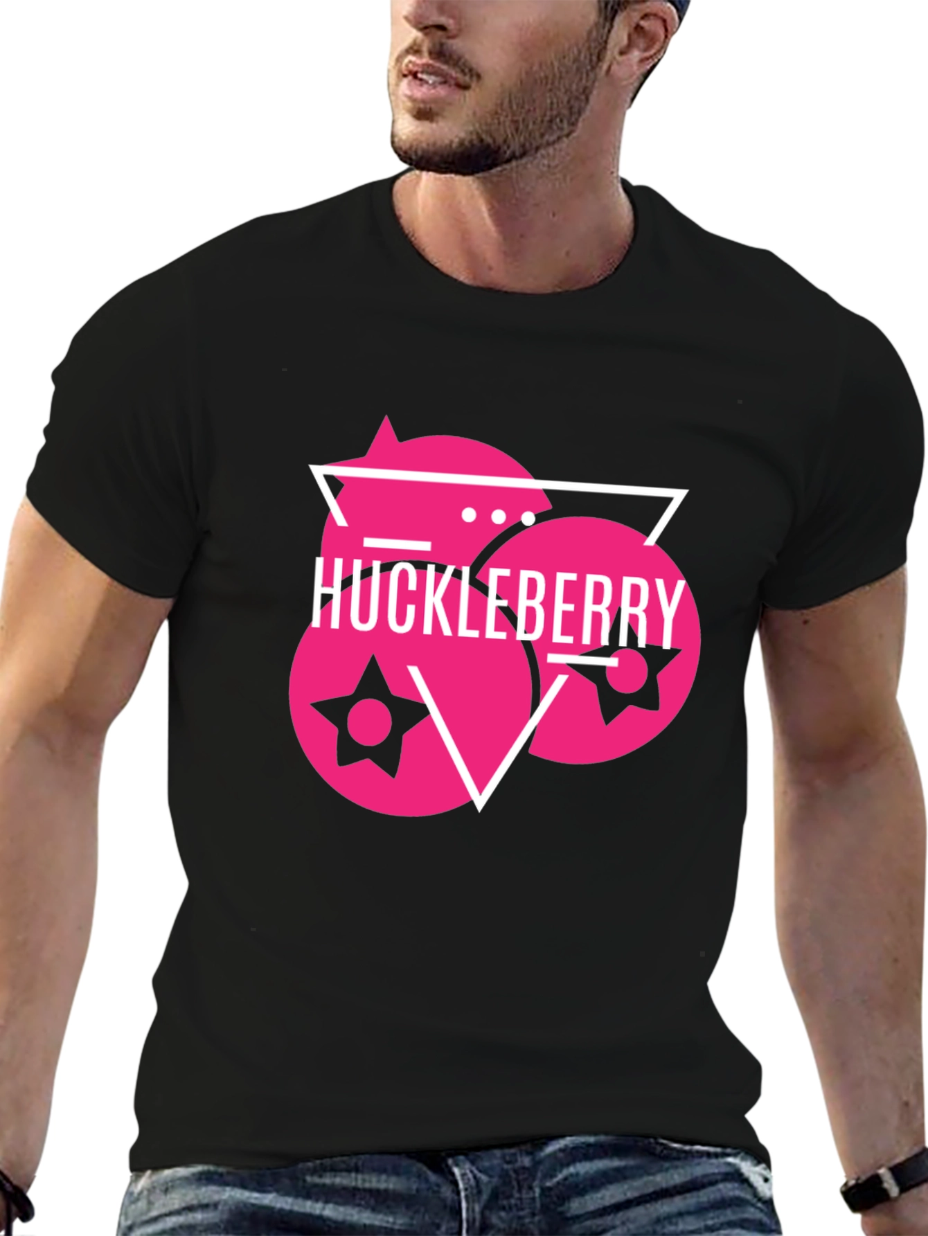 Huckleberry Black T-Shirt - Pink Berry Design