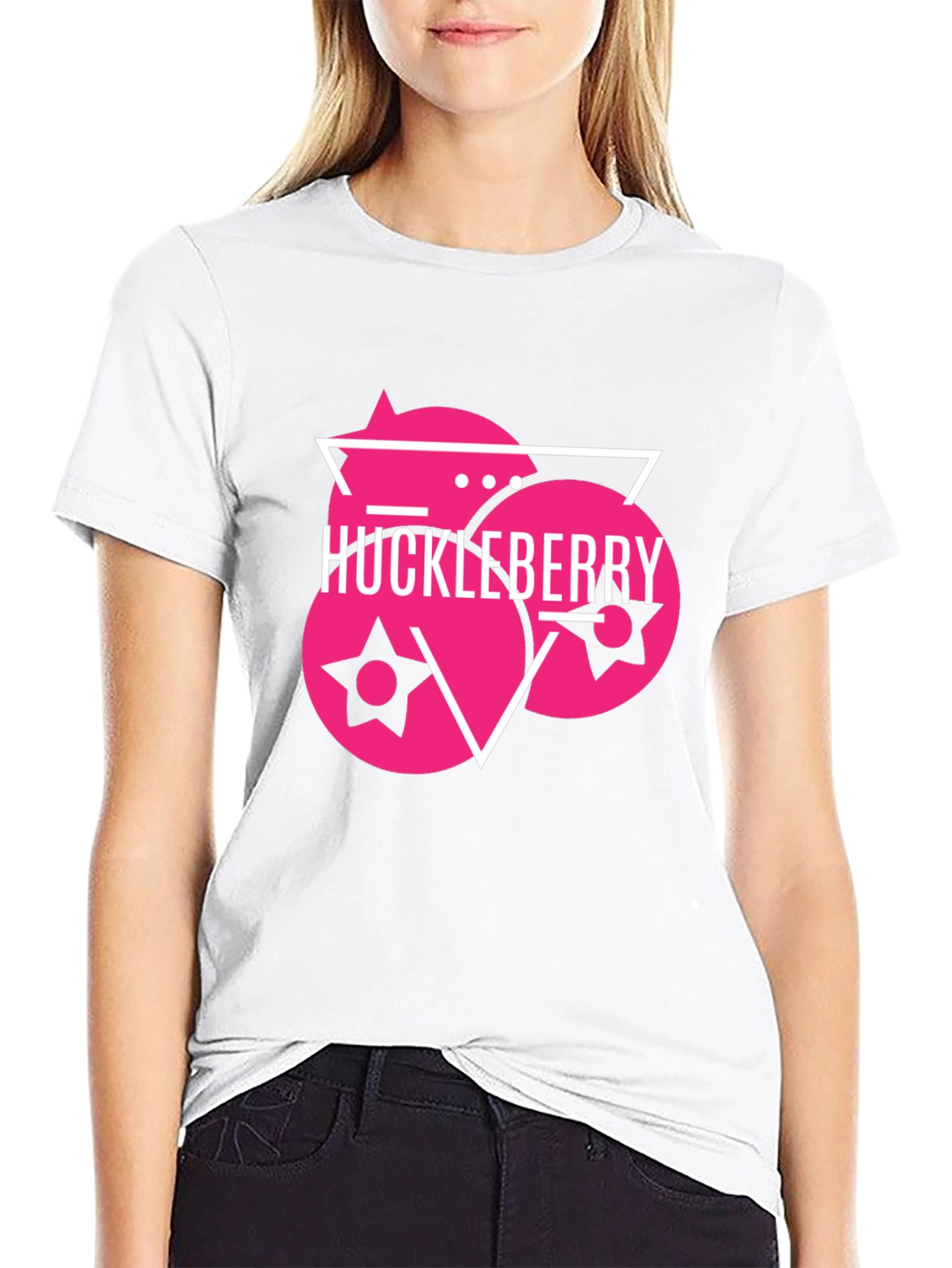 Huckleberry Black T-Shirt - Pink Berry Design