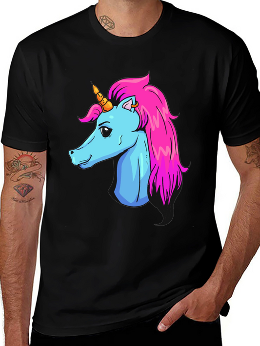 Unicorn Graphic T-Shirt - Black Cotton Tee